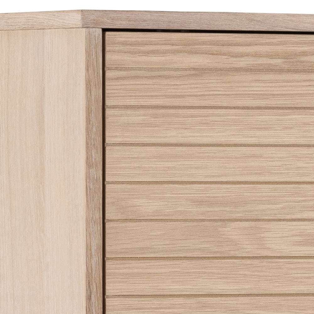 ACTONA GROUP Stauraumschrank »Linley Anrichte, Vitrinenschrank,«, Eichenfurnier geölt, 2 Türen, 4 Einlegeböden, Lamellenfront