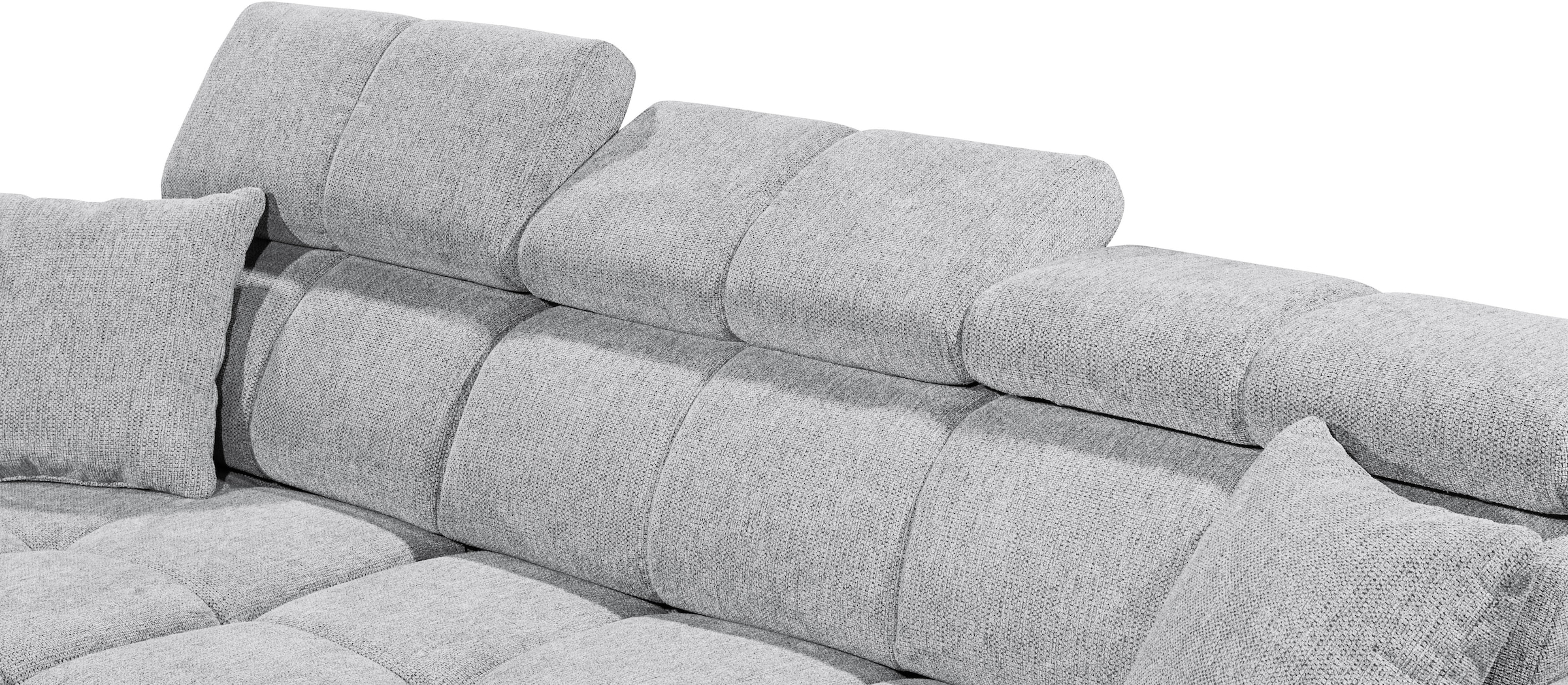 ED EXCITING DESIGN Ecksofa »Sydney L-Form mit Bettfunktion, Bettkasten, Kopfteilverstellung« motorischer Sitztiefenverstellung, USB-Port & 2 Zierkissen