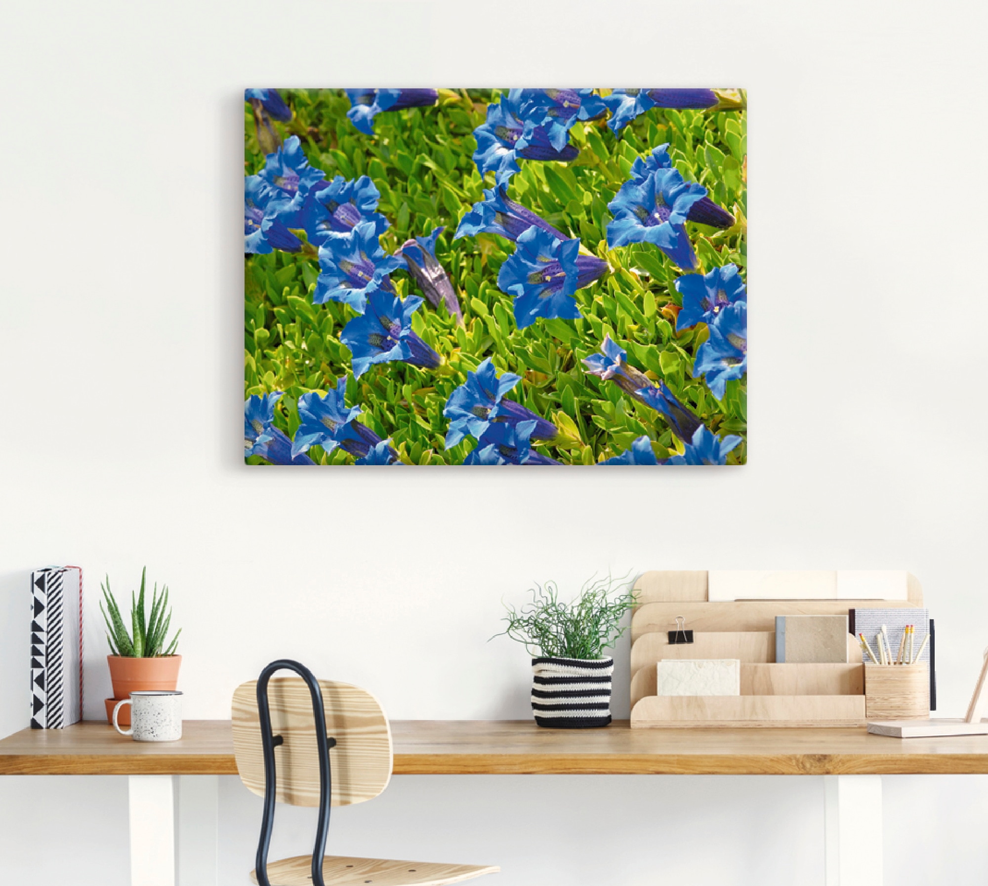 Artland Leinwandbild »Enzian« Blumenwiese 1 Stk. tlg. auf Holzrahmen gespannt
