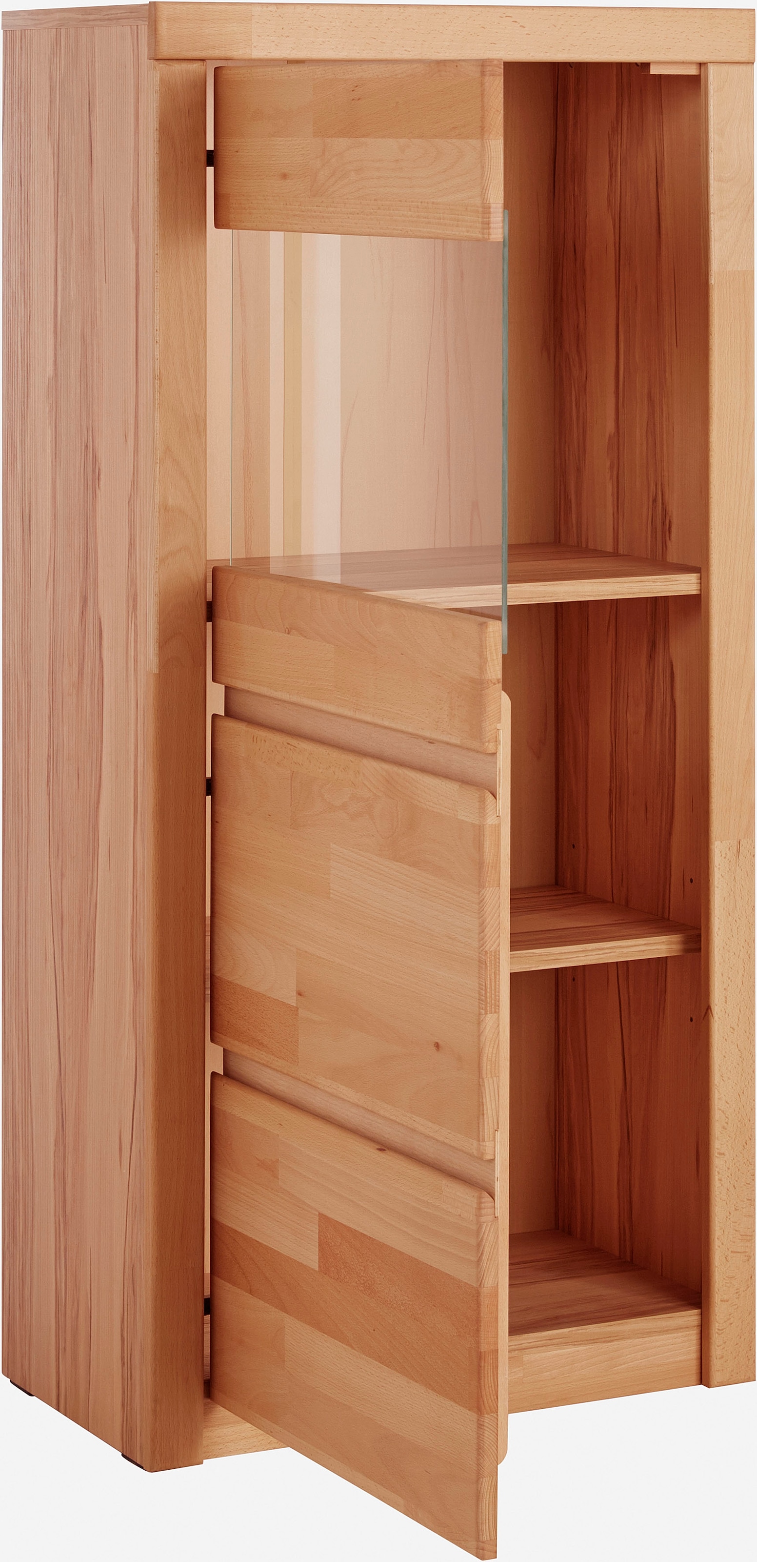 OTTO home Vitrine »Silkeborg« schöne grifflose Optik, teilmassiv