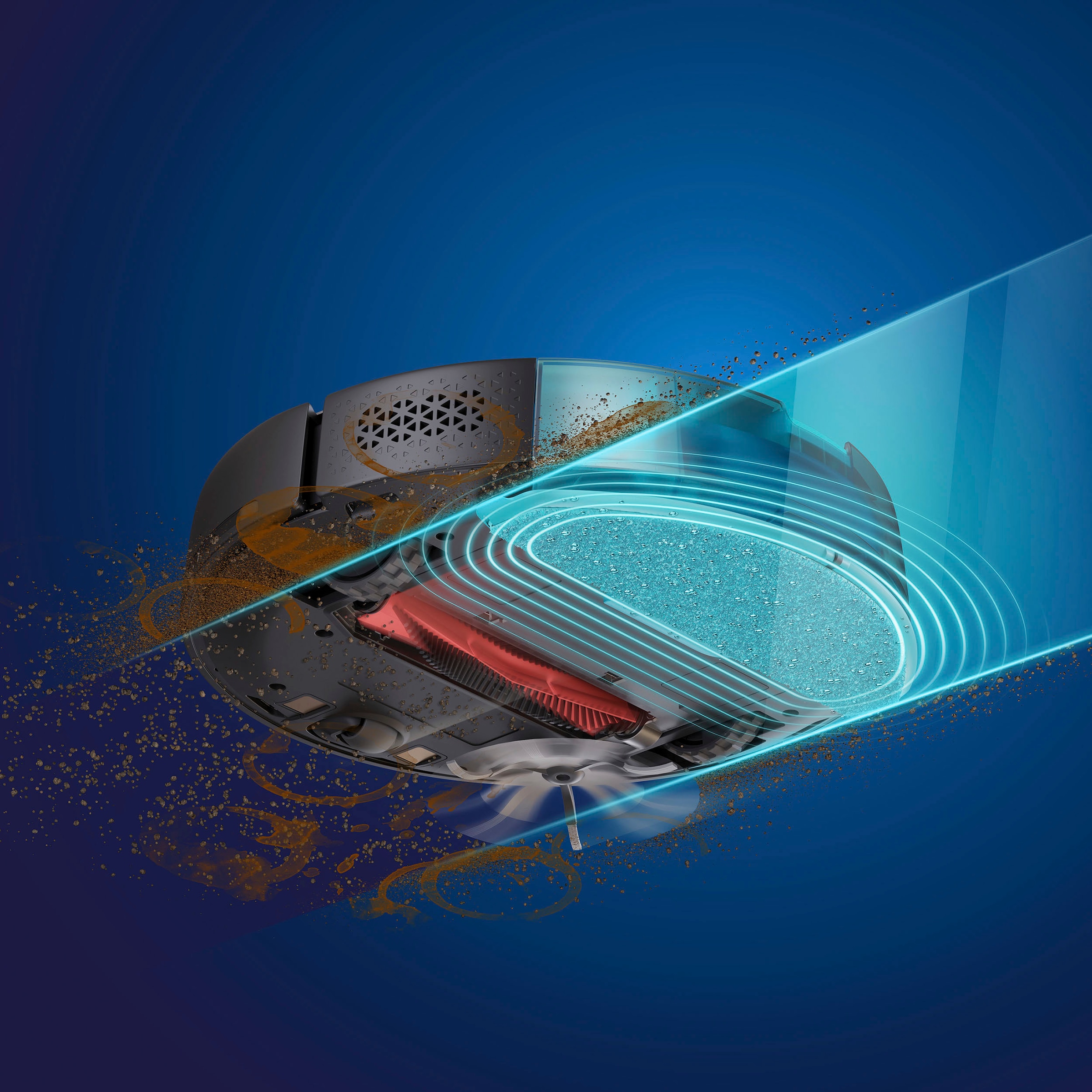 Philips Bodenwischer-Set »XV1473/00« für Saugroboter XU7000/01, XU7100/01 mit 2x Filter, 1x Seitenbürsten