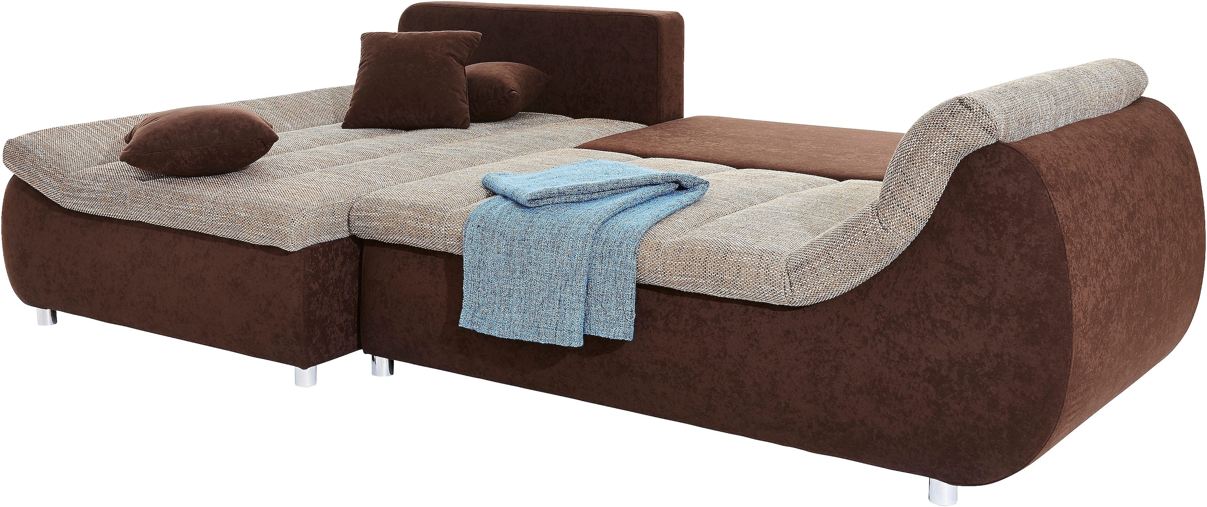 INOSIGN Ecksofa »Imola elegant und bequem, aktuelle Steppung im Sitz, L-Form«, wahlweise mit Bettfunktion