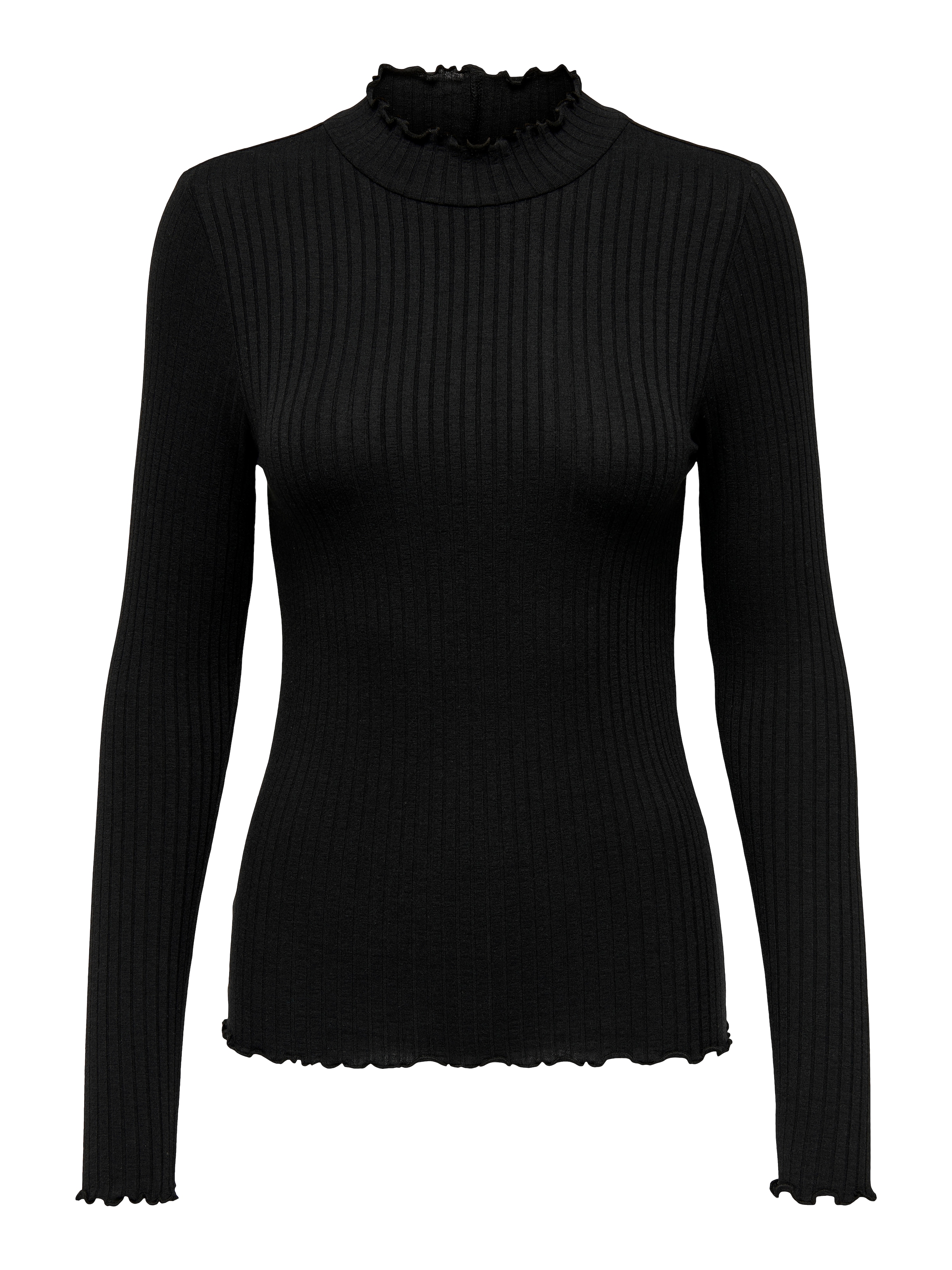 JDY Langarmbluse »JDYFRANSISKA L/S HIGHNECK TOP JRS NOOS«, mit gewellten Säumen