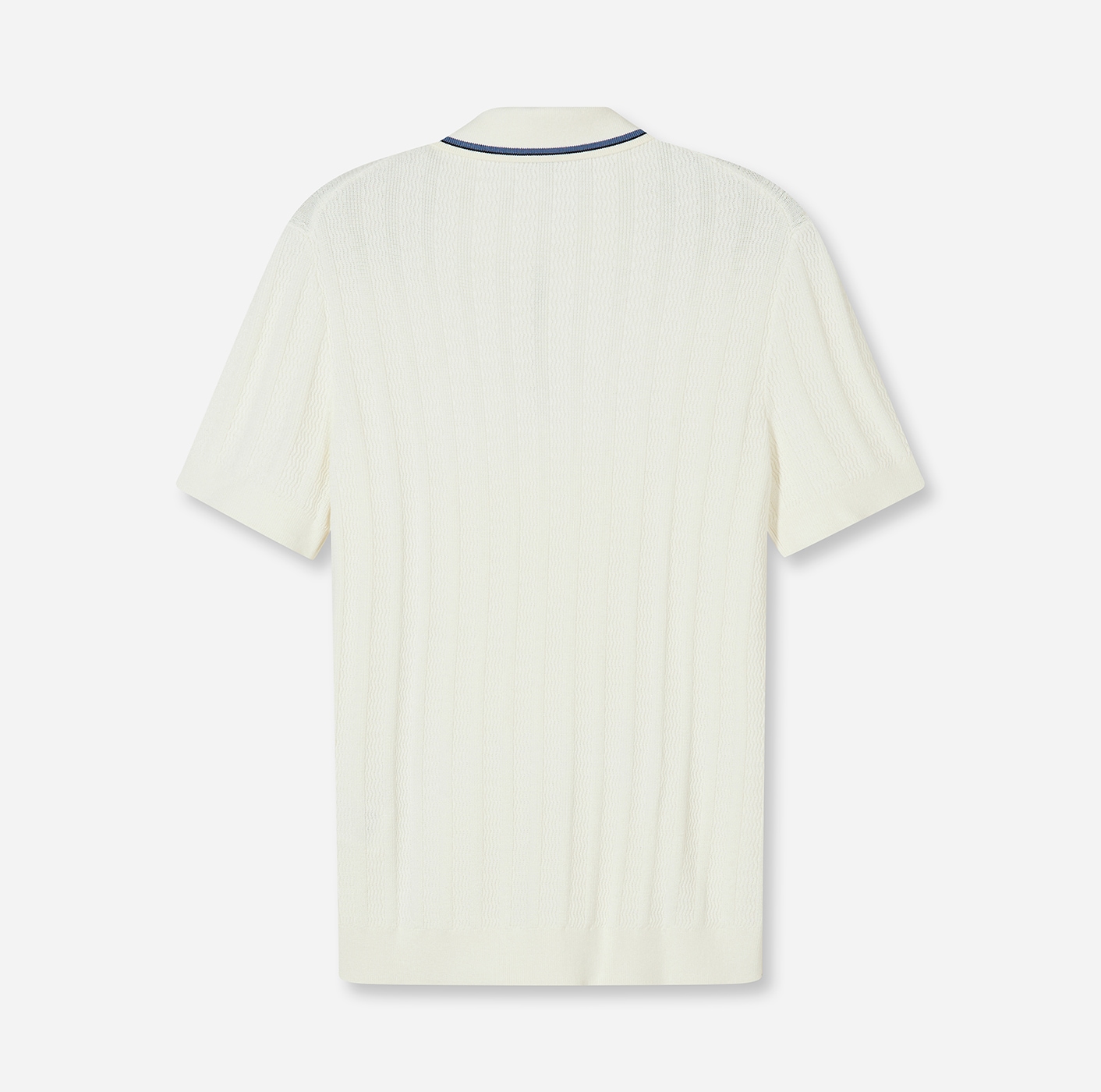 OLYMP Kurzarmshirt mit Flecht-Muster und Polokragen, Strick