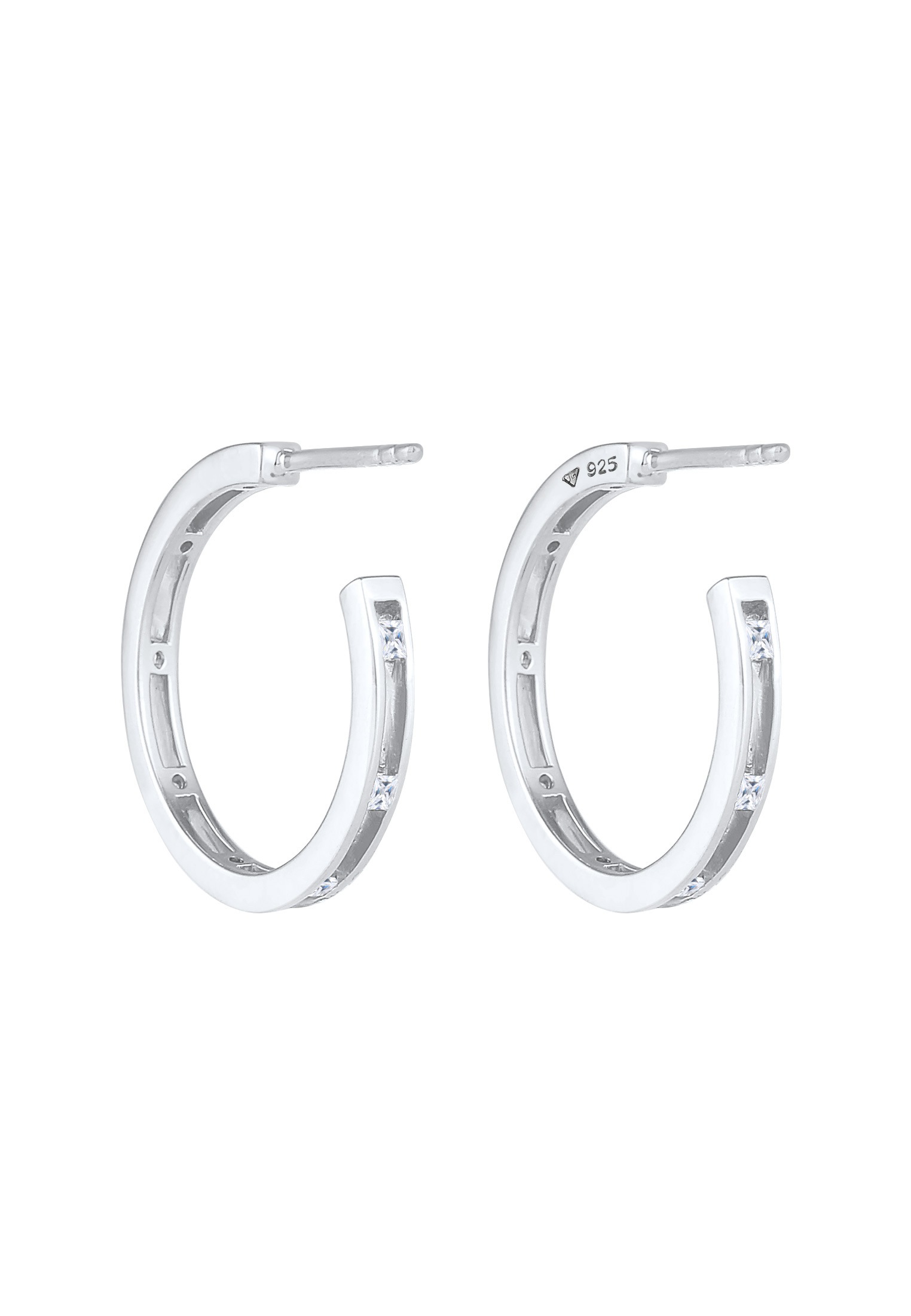 Elli Paar Ohrstecker »Ohrringe Creolen Stecker Zirkonia Viereck 925 Silber«