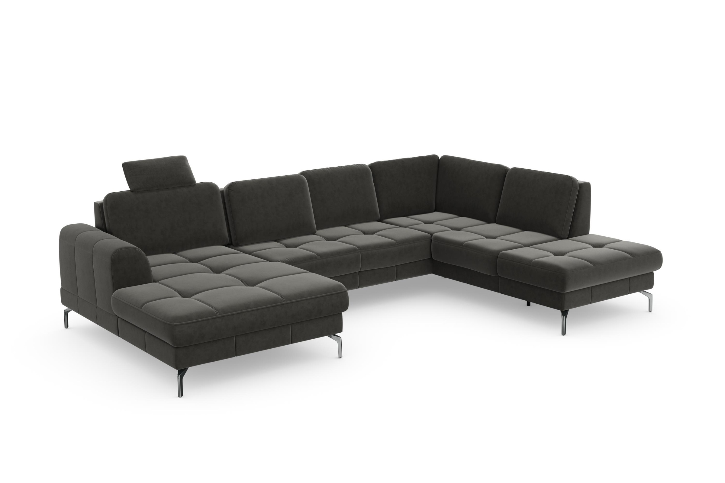sit&more Wohnlandschaft »Bendigo U-Form«, inklusive Sitztiefenverstellung, Bodenfreiheit 15 cm, in 2 Fußfarben