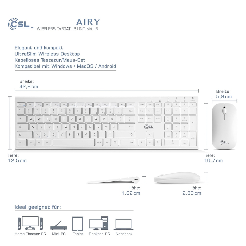 CSL Tastatur- und Maus-Set »AIRY«