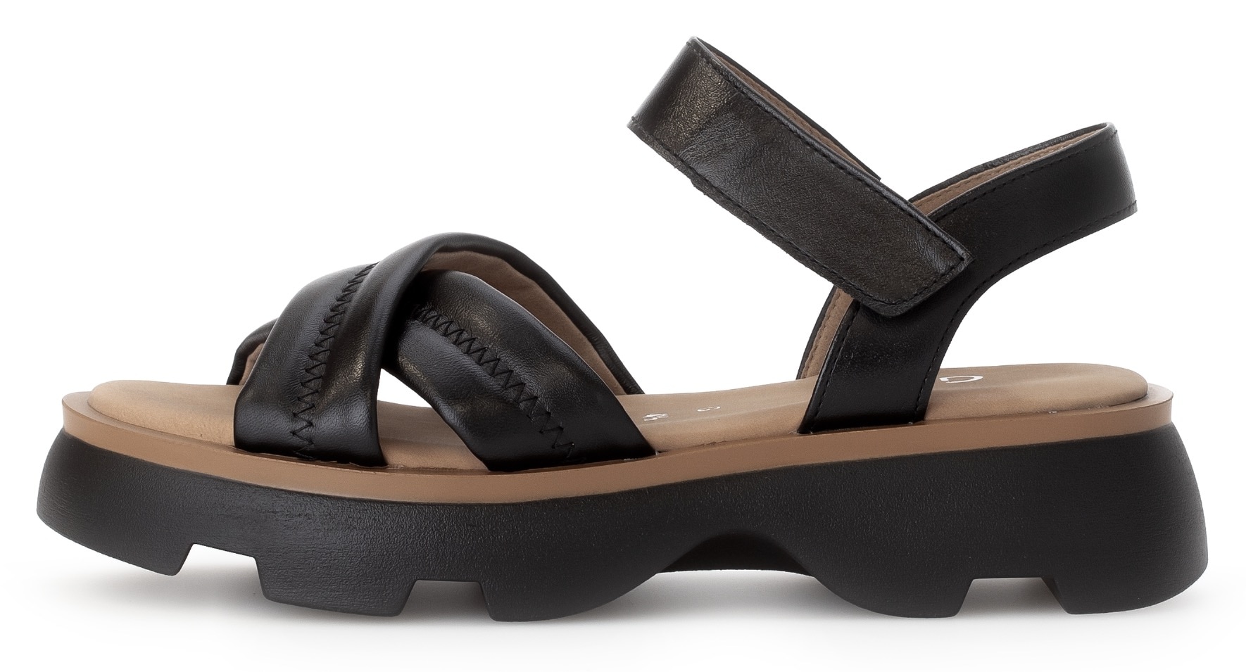 Gabor Sandalette, Plateau, Sommerschuh, Riemensandale mit Kreuzbandage, G-Weite