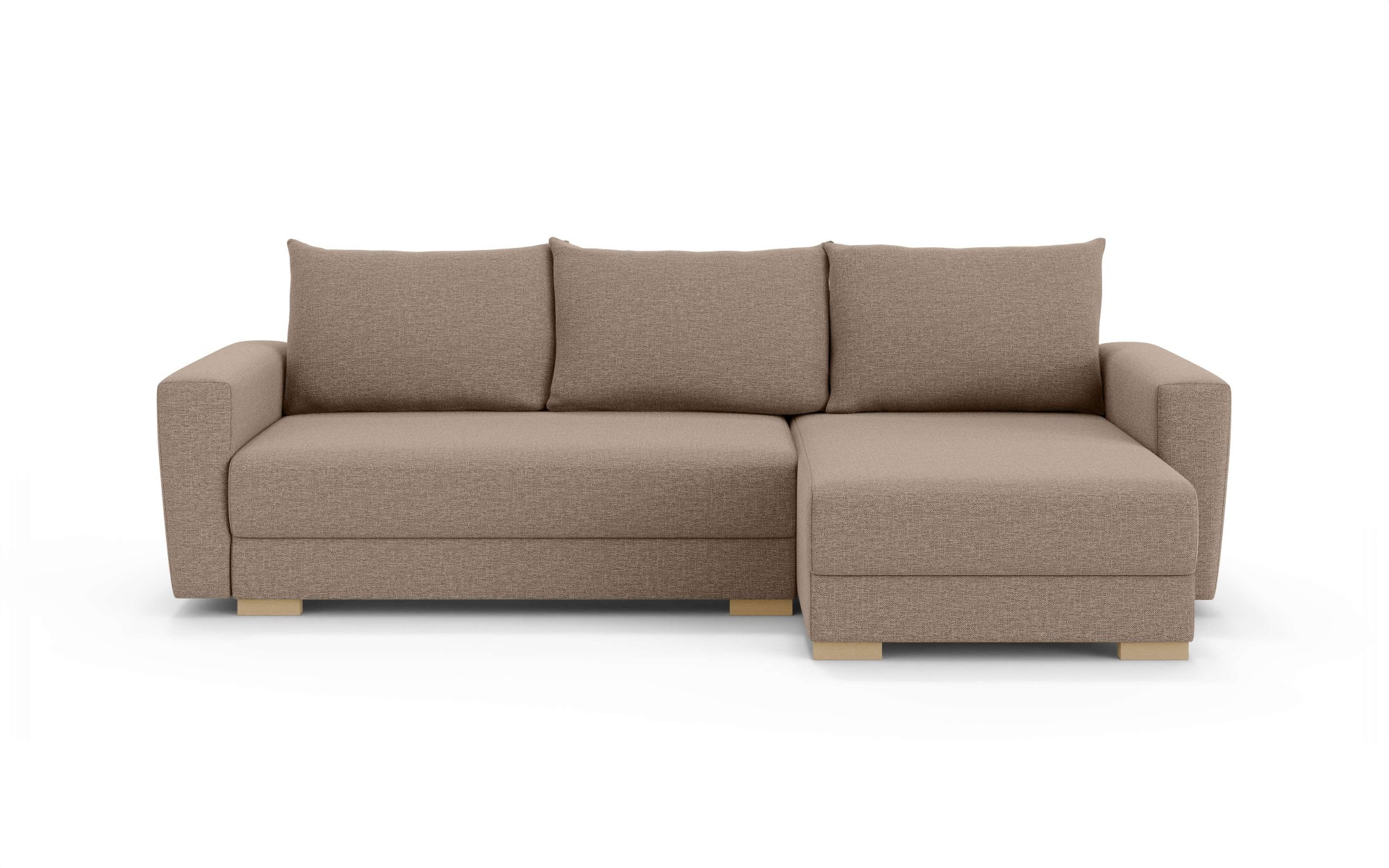 INOSIGN Ecksofa »MAGHERA universell Schlafsofa mit Bettkasten, Maße B/T/H: 255/142/84cm«, L-Form mit Recamiere rechts oder links montierbar, hoher Sitzkomfort