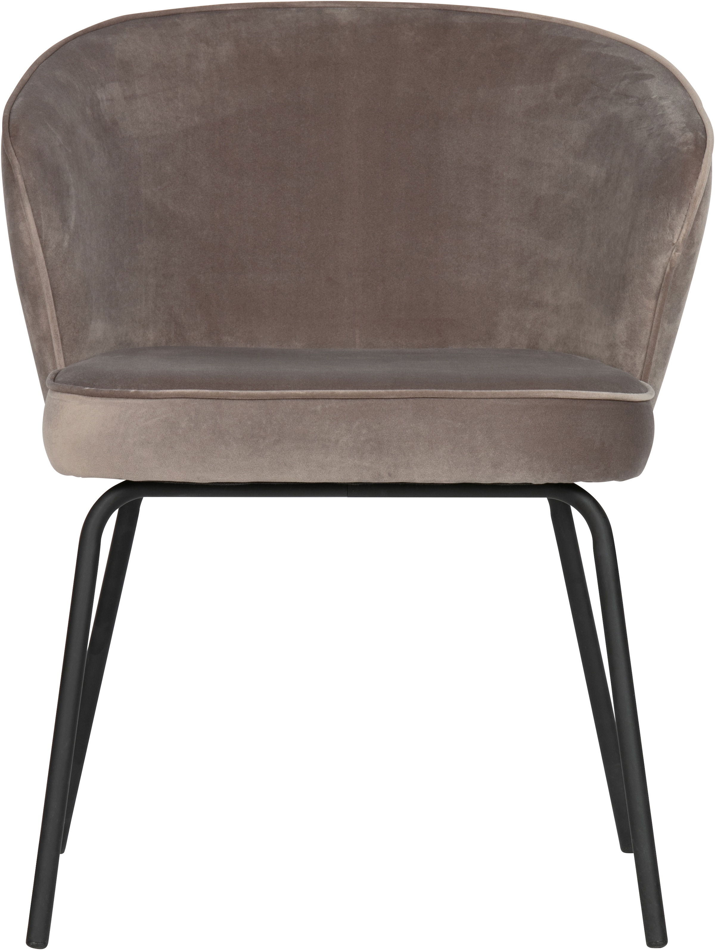 WOOOD Esszimmerstuhl »Admit Bezug mit Metallgestell und runde Formen H 78 x B 60 x T 58 cm« (Set) 2 Stk.(Set, 2 St) Velvet, Tragkraft 150 kg, schwarzen Beinen, pfleigleicht
