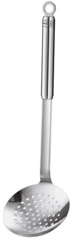 Rösle Schaumlöffel Abseihlöffel mit Aufhängeöse in silberfarben, Größe Ø 12 cm - Länge: 37 cm