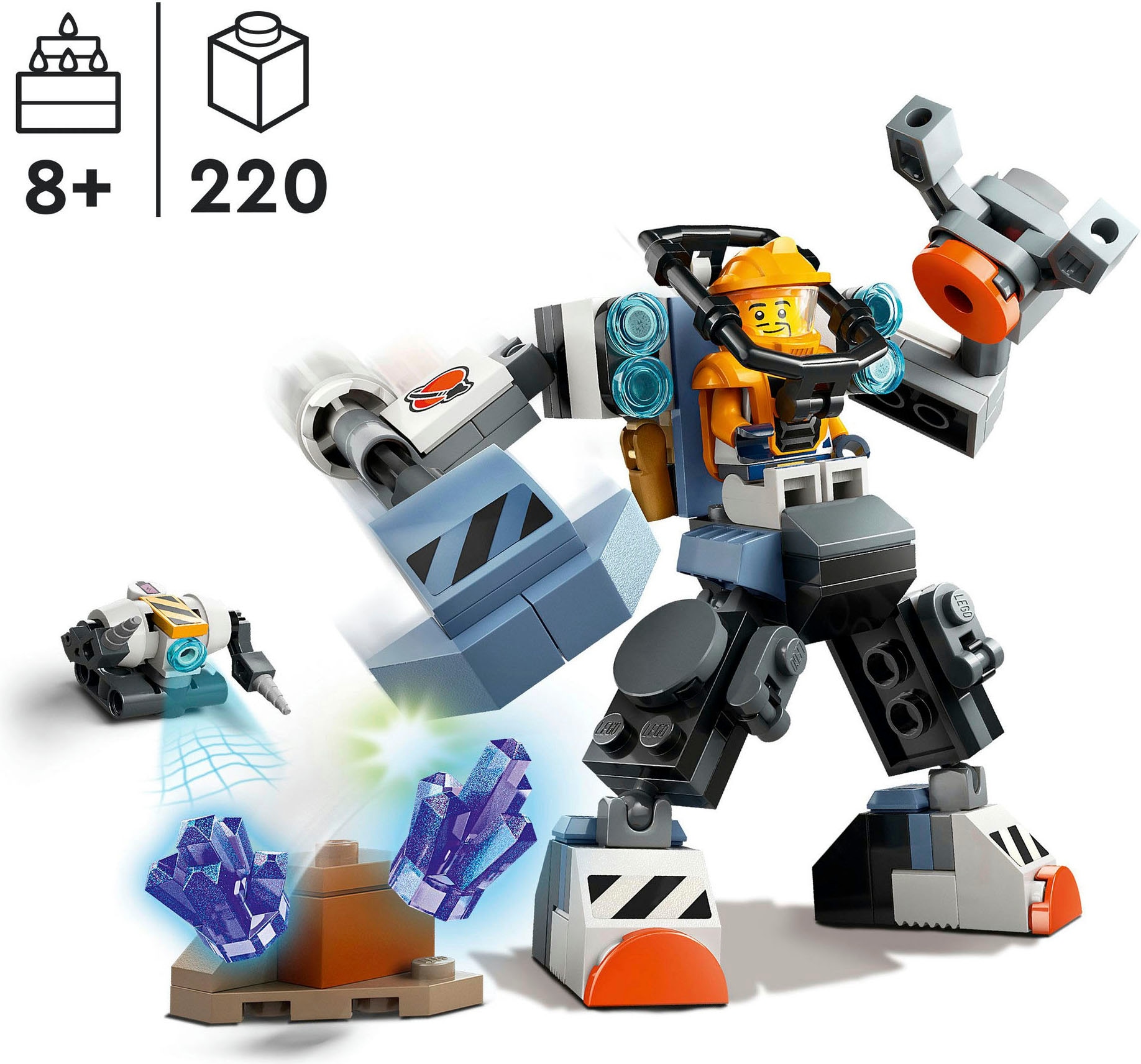 LEGO® Konstruktionsspielsteine »Weltraum-Mech (60428), LEGO City«, (140 St.), Made in Europe