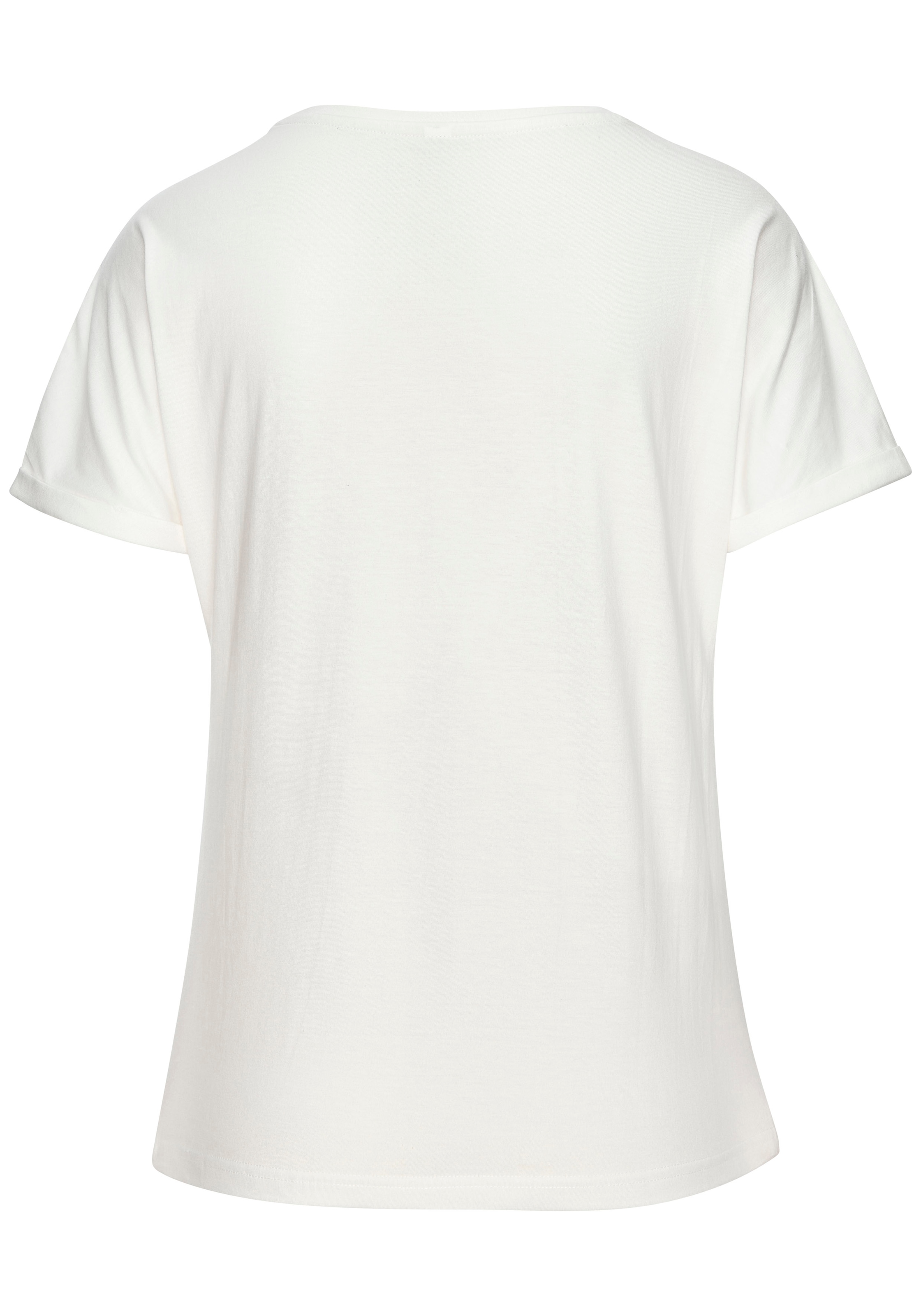 Vivance T-Shirt »mit Stickerei« aus angenehmer Bio-Baumwolle