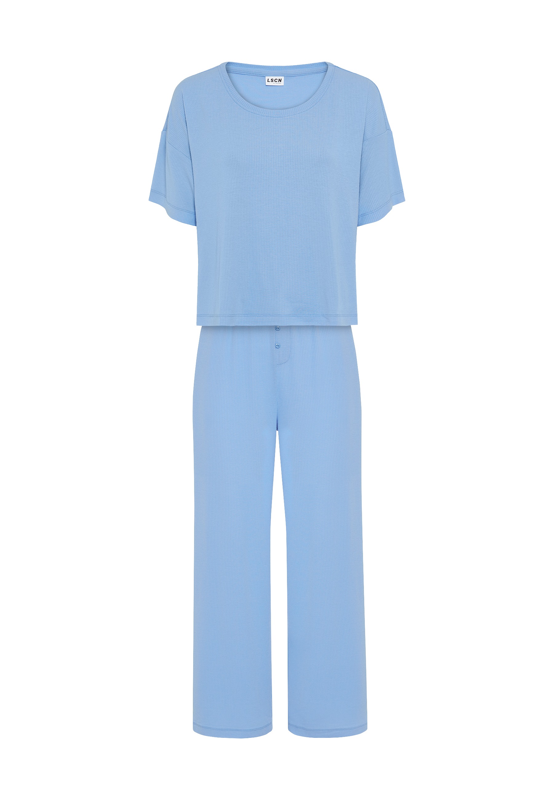 LSCN by LASCANA Pyjama Set, 2 tlg. mit kleiner Zierknopfleiste an der Hose