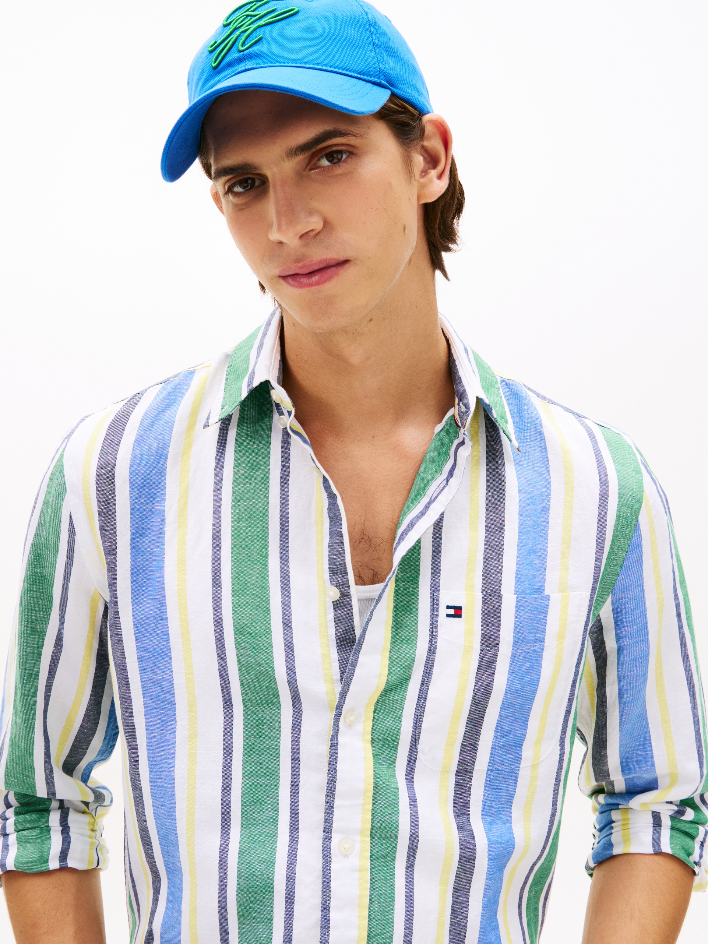 Tommy Hilfiger Langarmhemd »LINEN BLEND BOLD STRIPE« regular fit, Leinenmix, mit Streifen