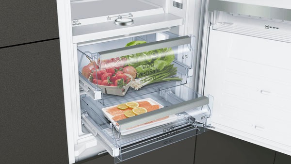 NEFF Einbaukühlgefrierkombination N 90 »KI8878FE0«, Fresh Safe 3: Feuchtzone und Trockenzone für verschiedene Lebensmittel