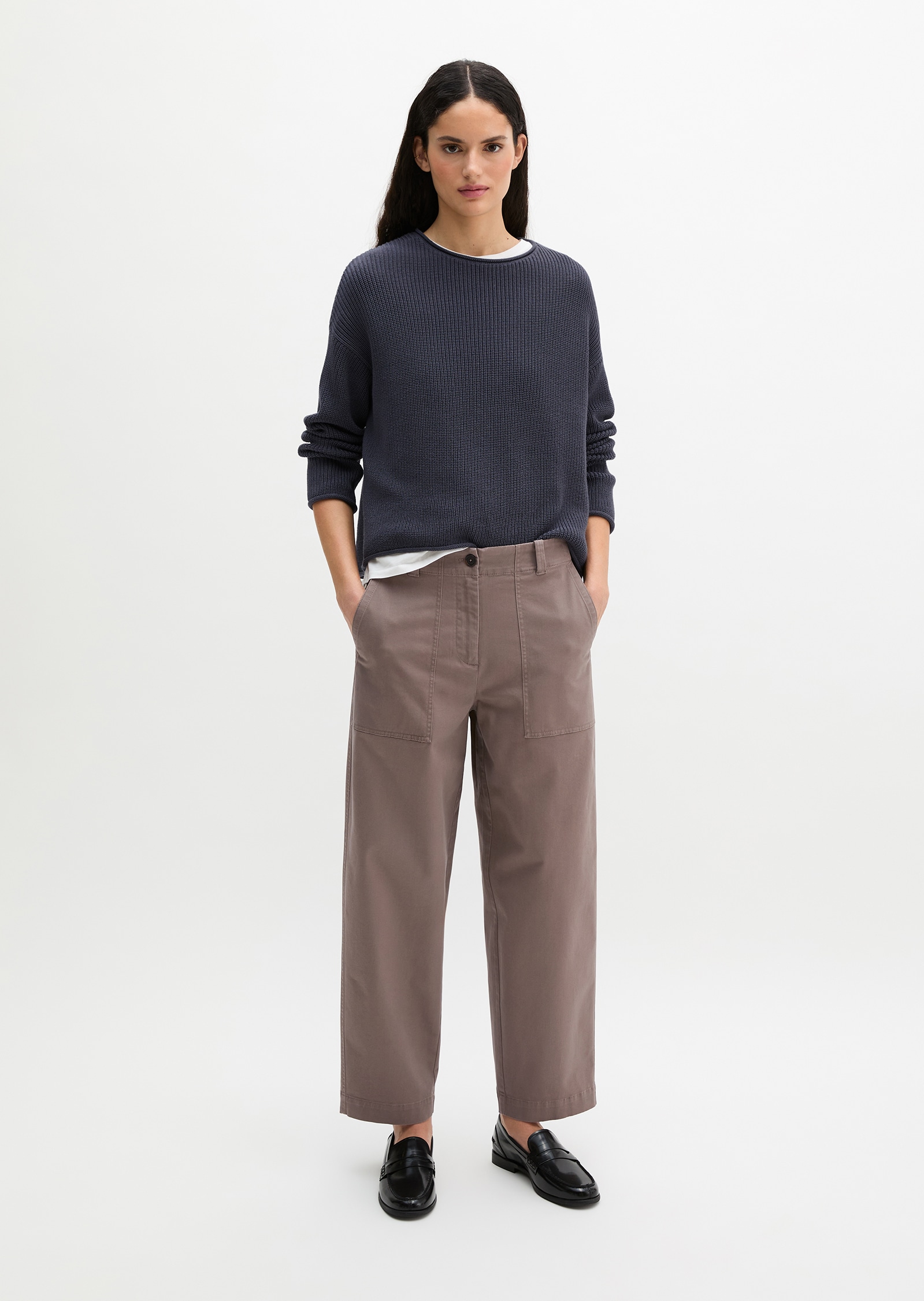 Marc O'Polo Stoffhose  Barrel Pants aus Brushed Cotton Twill