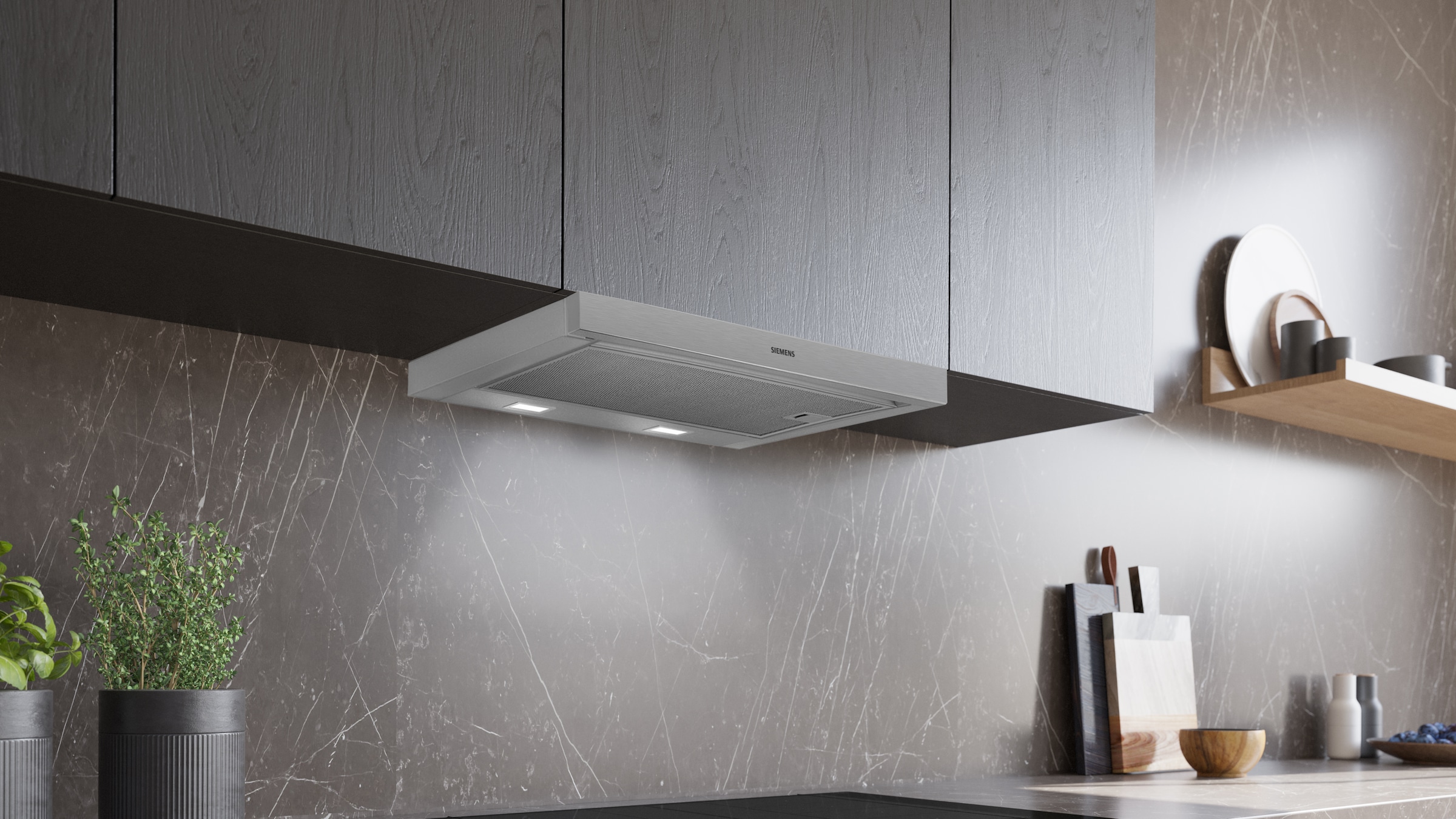 SIEMENS Flachschirmhaube »LI64LB521« Serie iQ100 Langlebige Ersatzteile & helle, zuverlässige LED-Beleuchtung