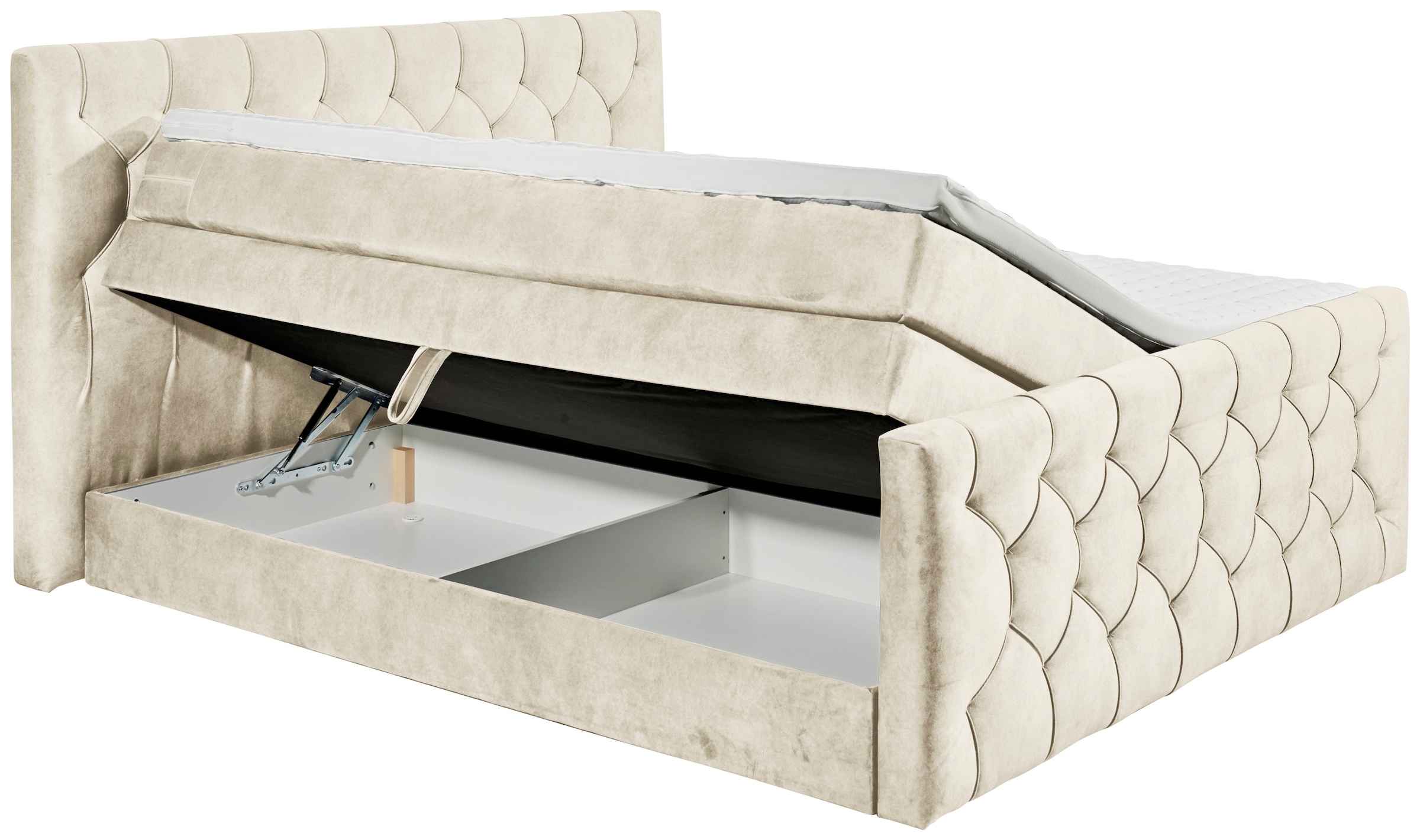 ED EXCITING DESIGN Boxspringbett »Cashfield«, inkl. einem Topper mit  Klimaband (180x200cm) und zwei Bettkästen online bei OTTO