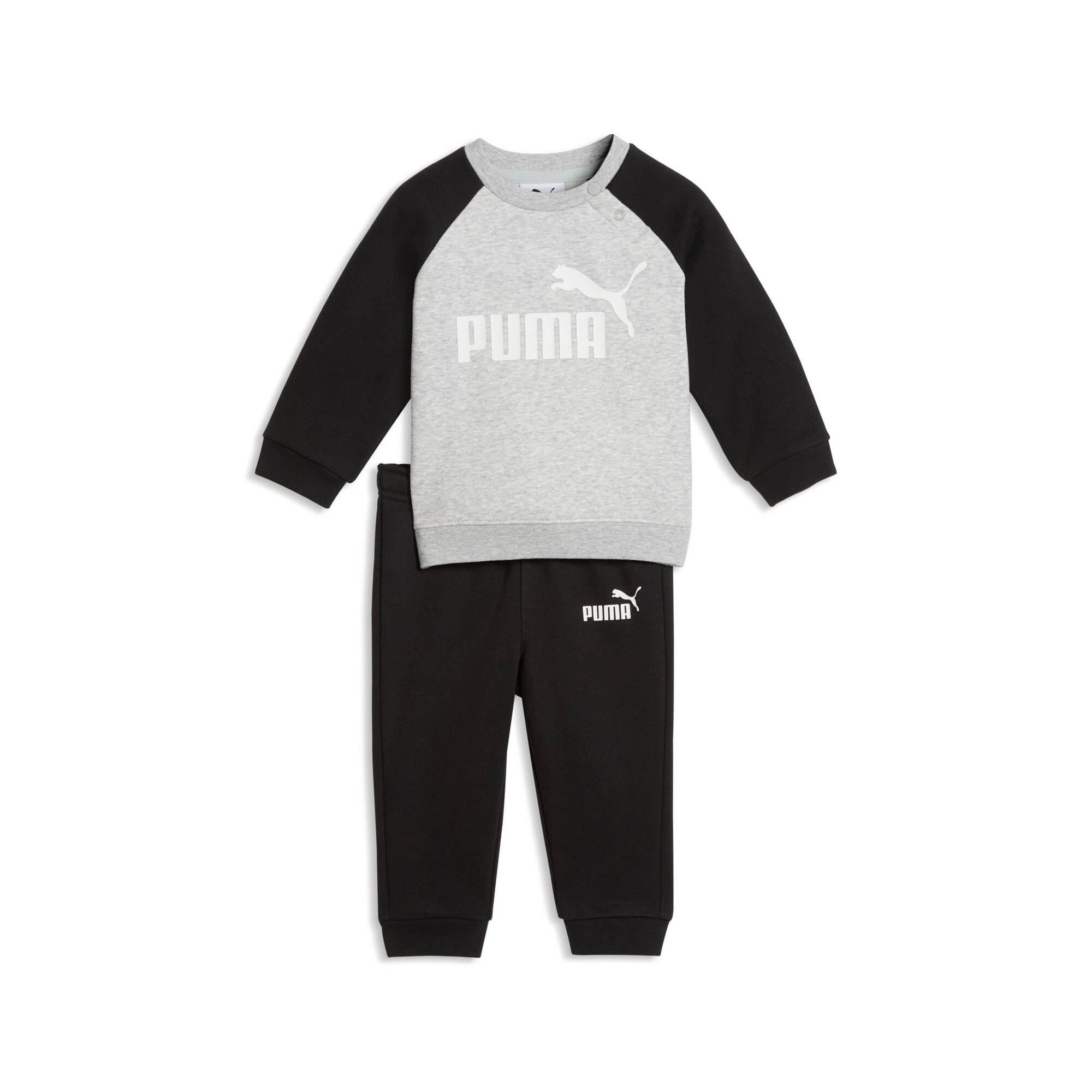 PUMA Trainingsanzug »MINICATS ESS RAGLAN CREW SET FL INF« 2 mit Kapuze, mit innenliegendem Kordelzug an der Hose