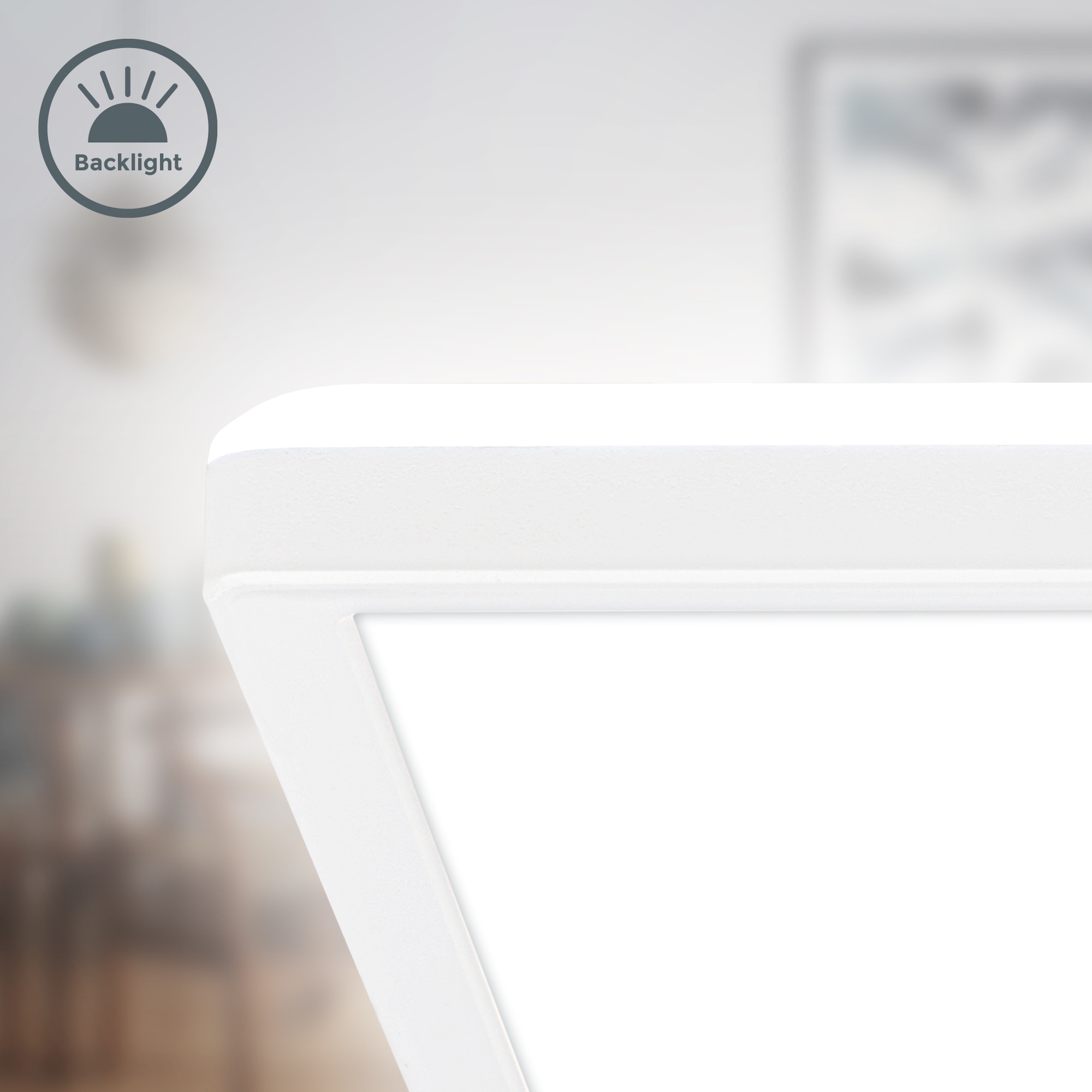 B.K.Licht LED Deckenleuchte »BKL1599 Ultraflache Deckenlampe, LED Panel mit Backlight« LED-Modul 1 Stk. Neutralweiß 4.000K, 1.900 Lm, 16W, indirekte Hintergrundbeleuchtung, 24x24cm, Weiß