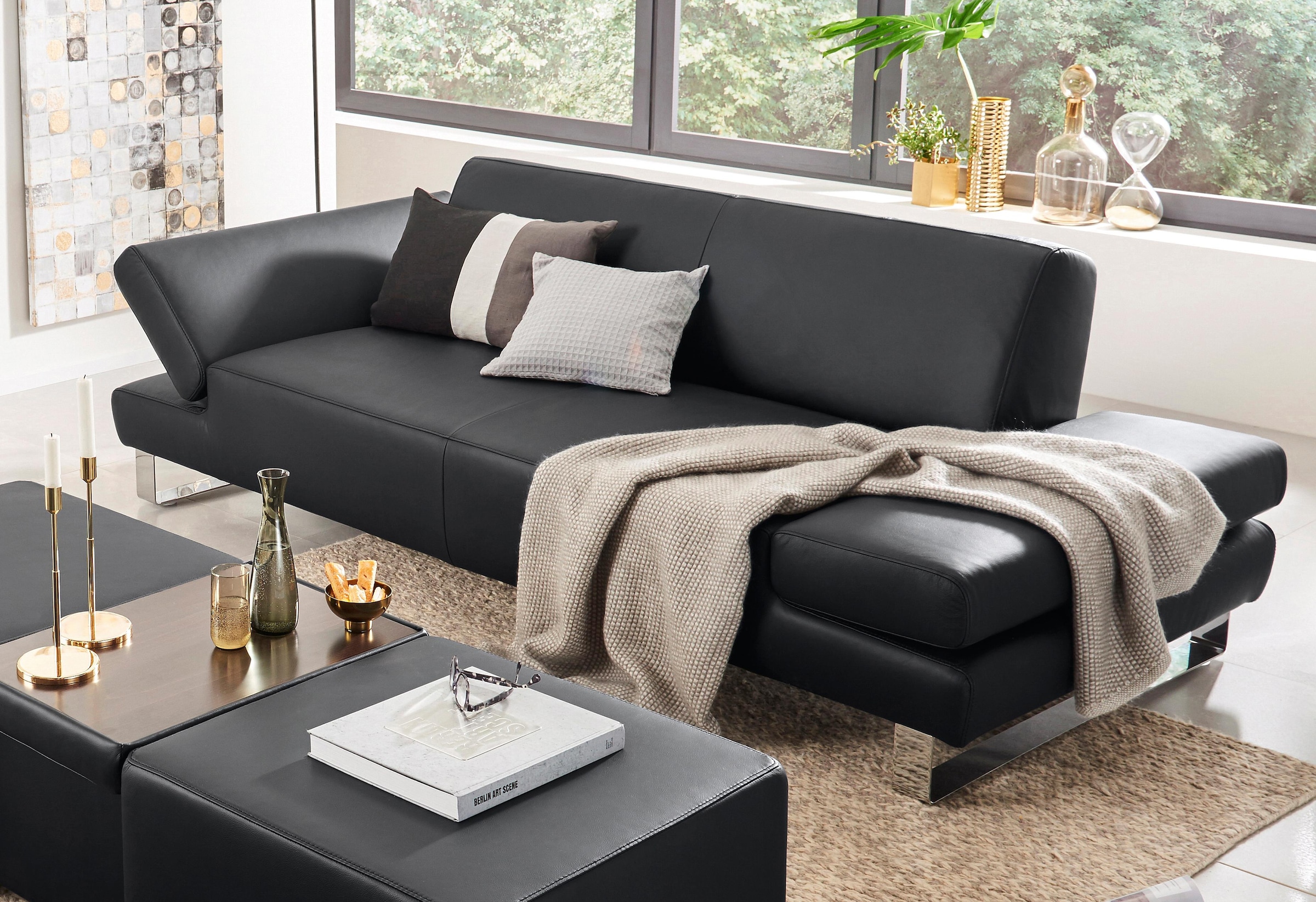W.SCHILLIG 3-Sitzer »taboo Designsofa mit hohem Sitzkomfort«, mit Übertiefe, inklusive Armlehnenverstellung