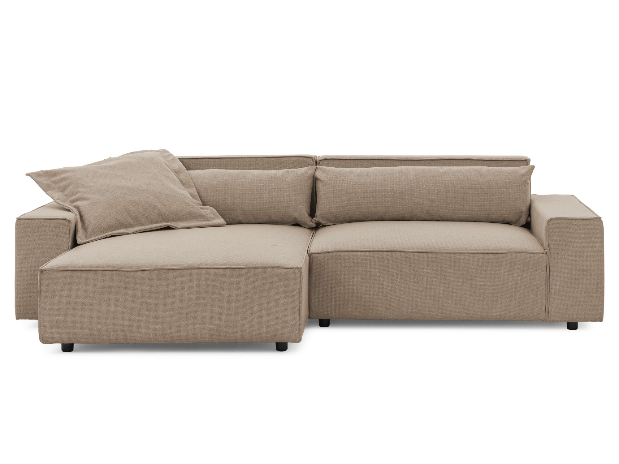 OTTO home Ecksofa »KINLEE Design-Sofa mit Recamiere rechts/links, Maße B/T/H 251/144/70cm« L-Form mit Wellenunterfederung, ohne Bettfunktion, modern und beguem