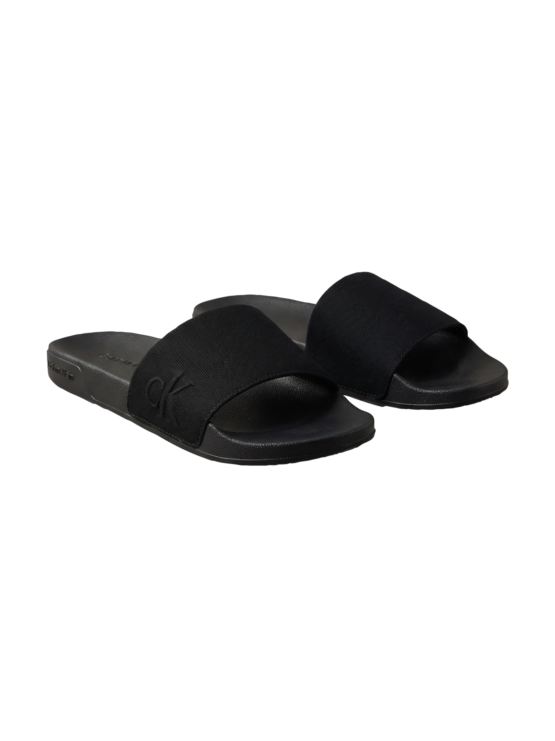 Calvin Klein Pantolette »ESS SLIDE HF SIDE LOGO CV«  Strandschuh, Sommerschuh, Flat mit Textil-Bandage, schmale Form