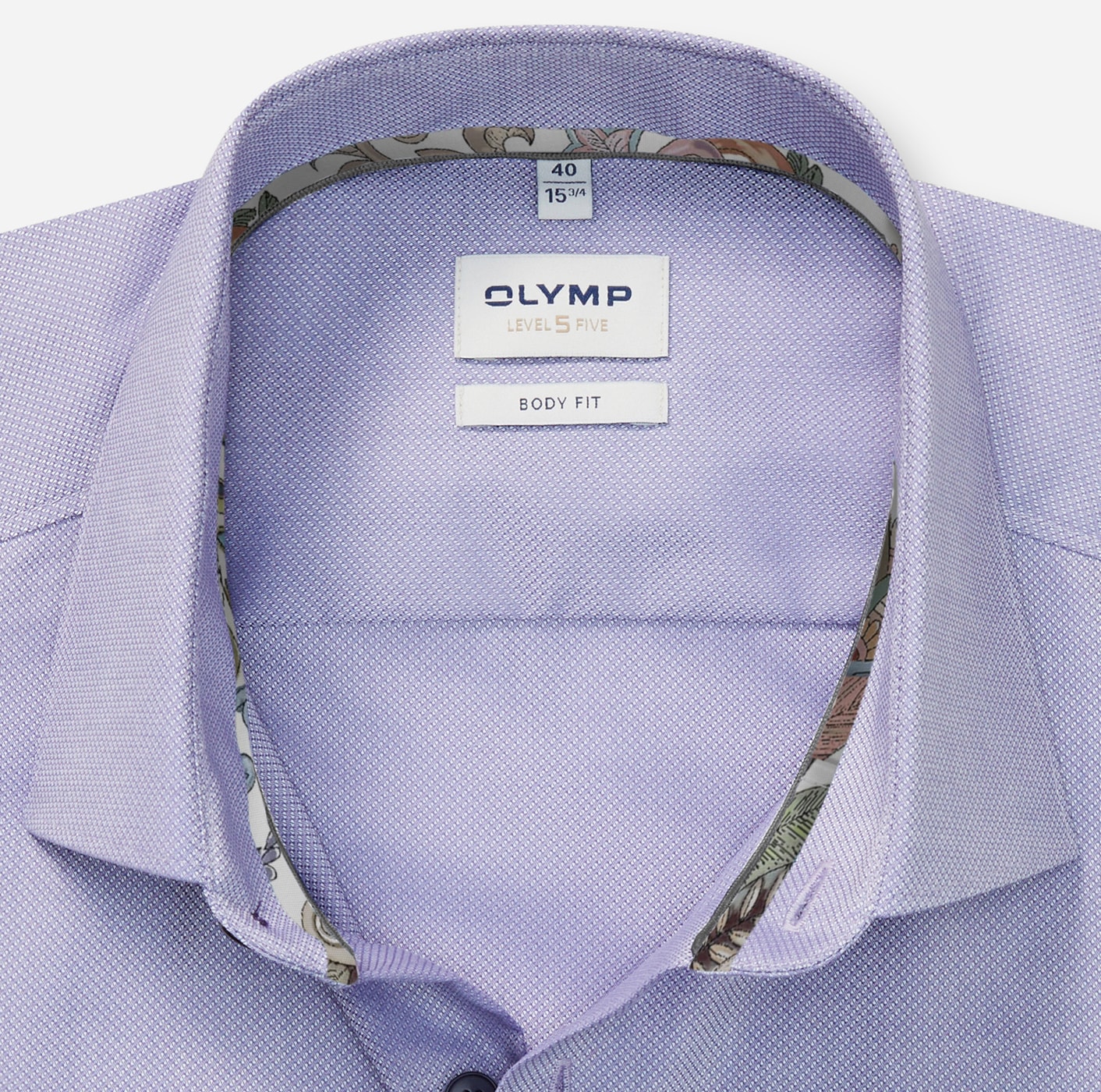 OLYMP Businesshemd »Level 5«, Manschetteninnenseite gemustert, body fit, New York-Kentkragen