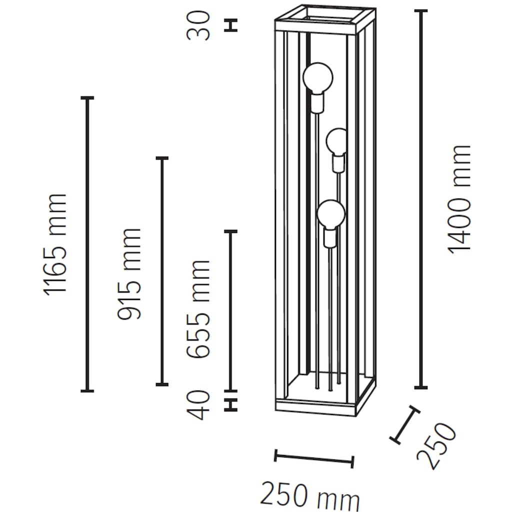 SPOT Light Stehlampe »KAGO«, 3 flammig-flammig