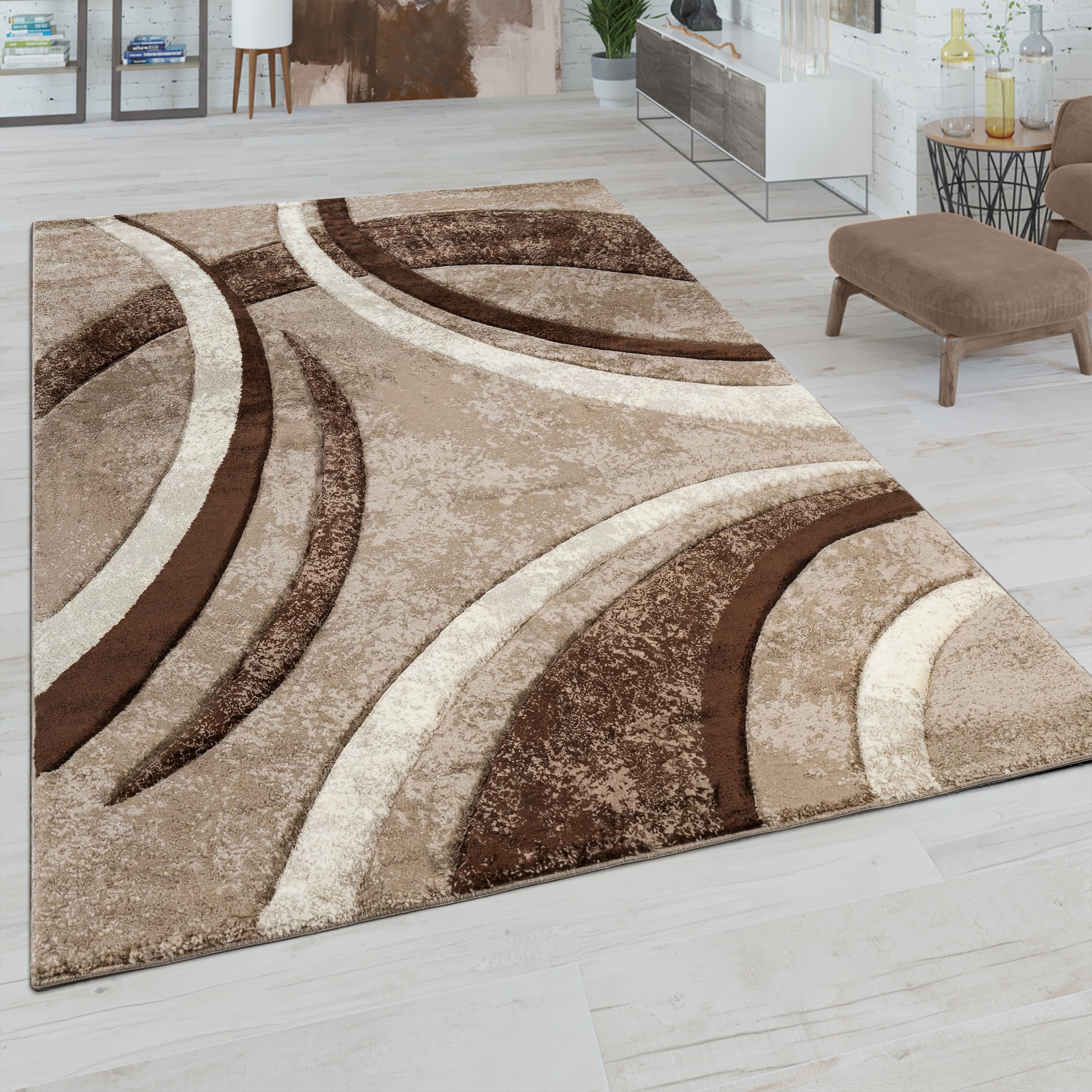 Paco Home Teppich »Brillance 758« rechteckig 14 mm Höhe Kurzflor, modernes geometrisches Design, auch als Läufer