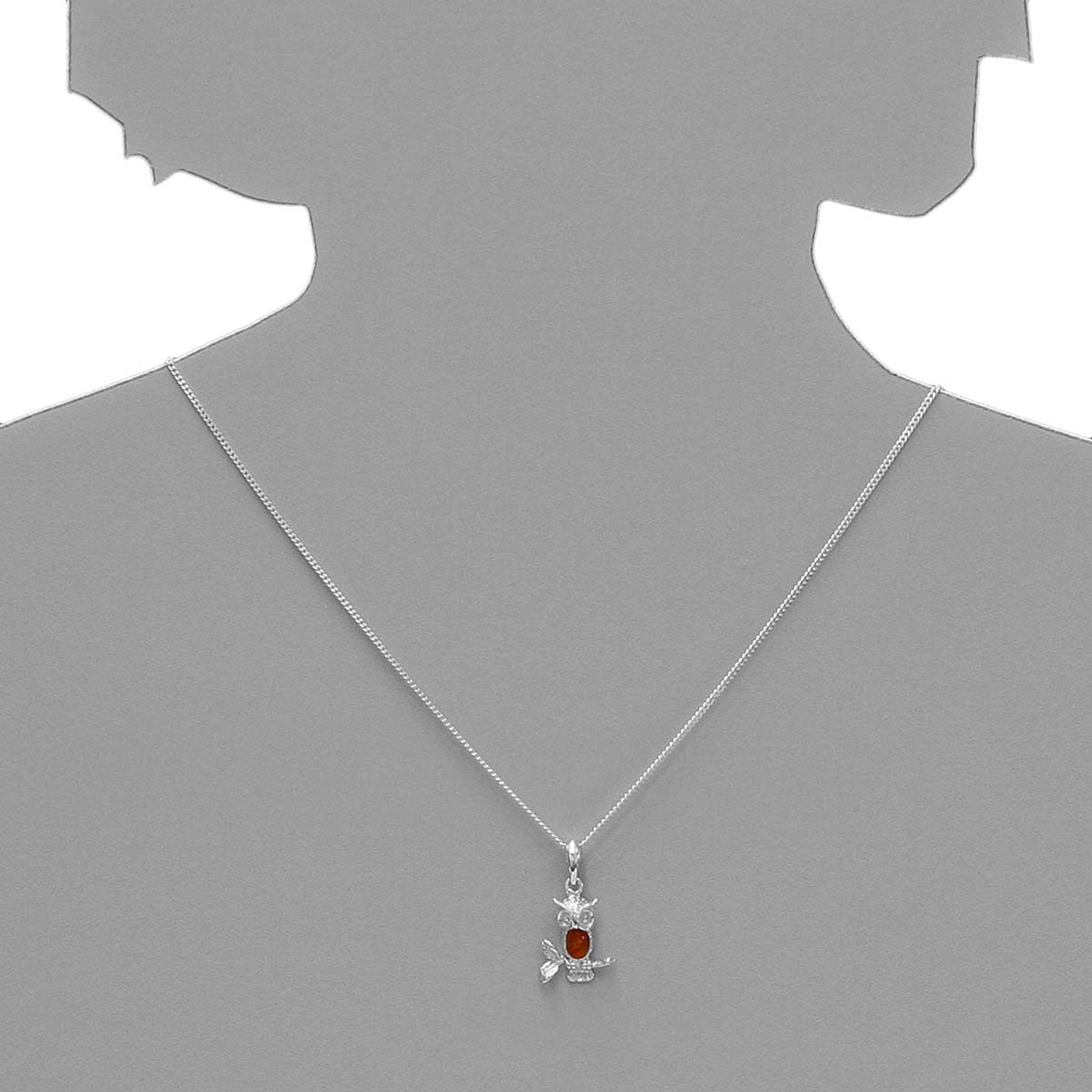 OSTSEE-SCHMUCK Kettenanhänger »- Eule - Silber 925/000 - Bernstein«