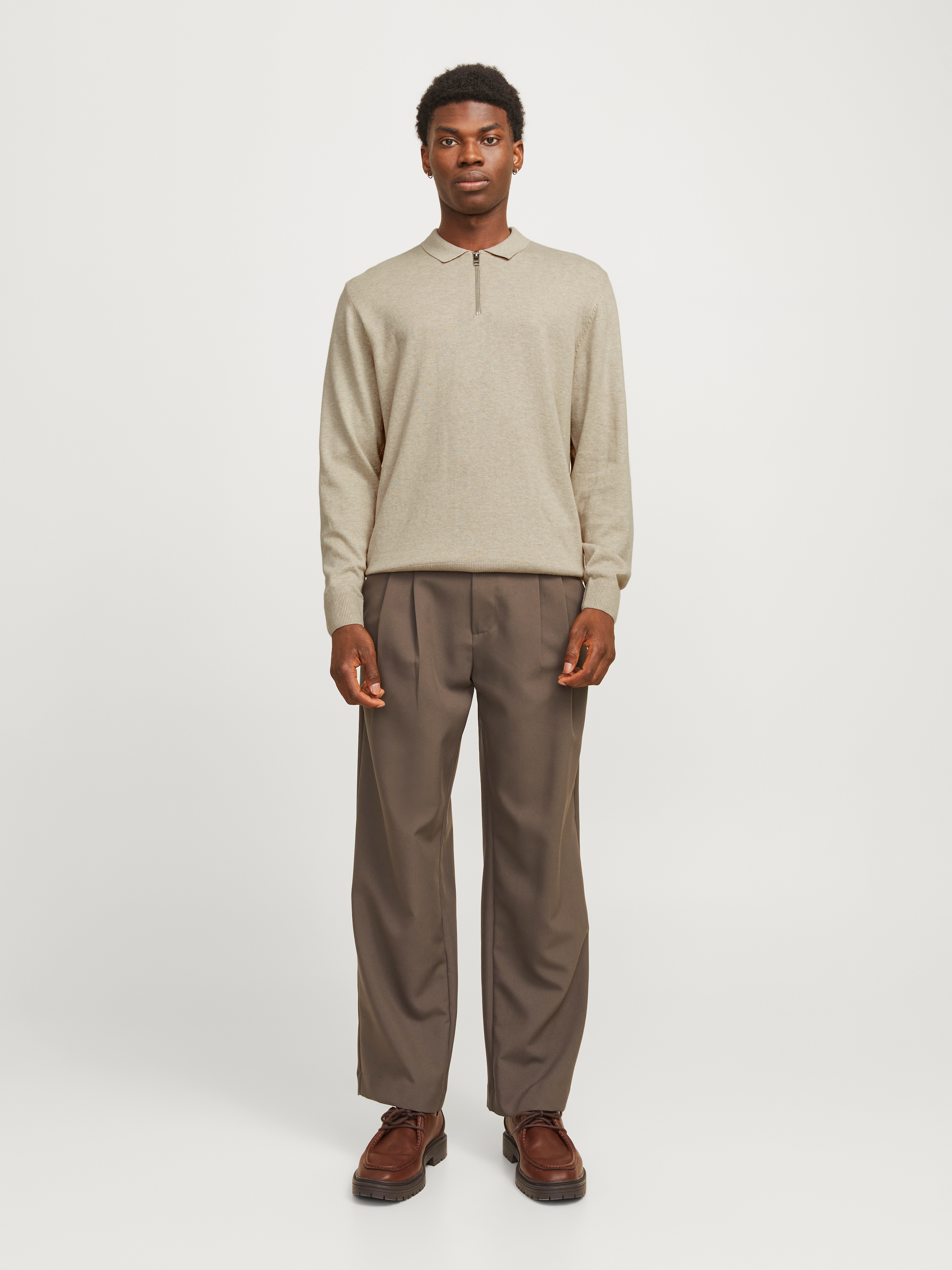 Jack & Jones Polokragenpullover »JJEEMIL KNIT POLO HALF ZIP LS NOOS«, mit Polo Kragen