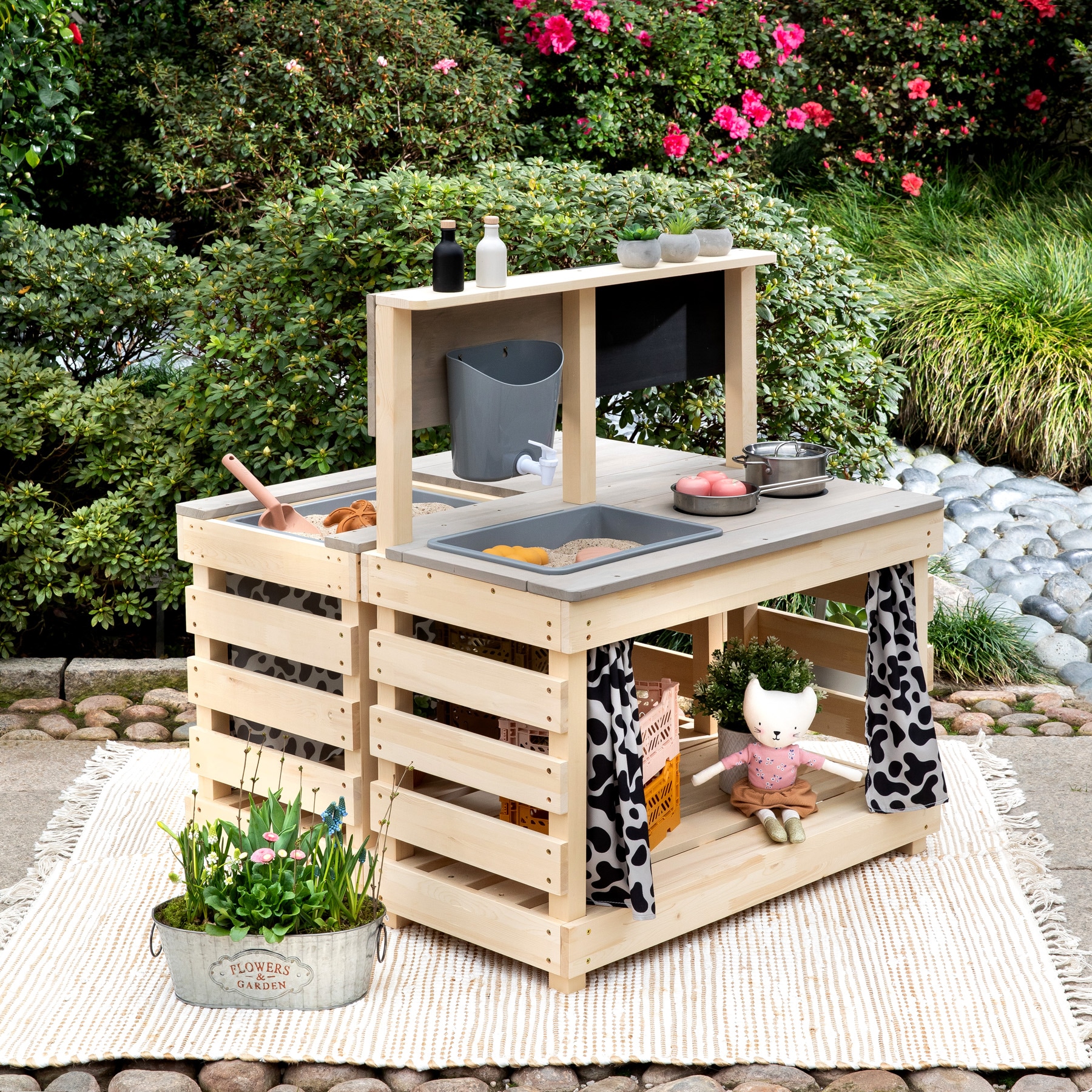 MUDDY BUDDY® Outdoor-Spielküche »Big Leo«, natur - warmgrau; FSC® - schützt Wald - weltweit