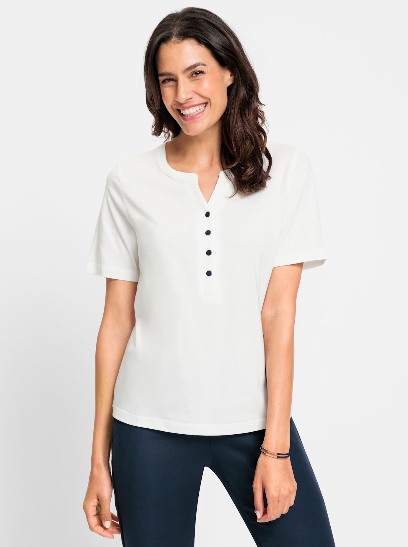 Inspirationen Rundhalsshirt »Kurzarm-Shirt«, (1 tlg.)