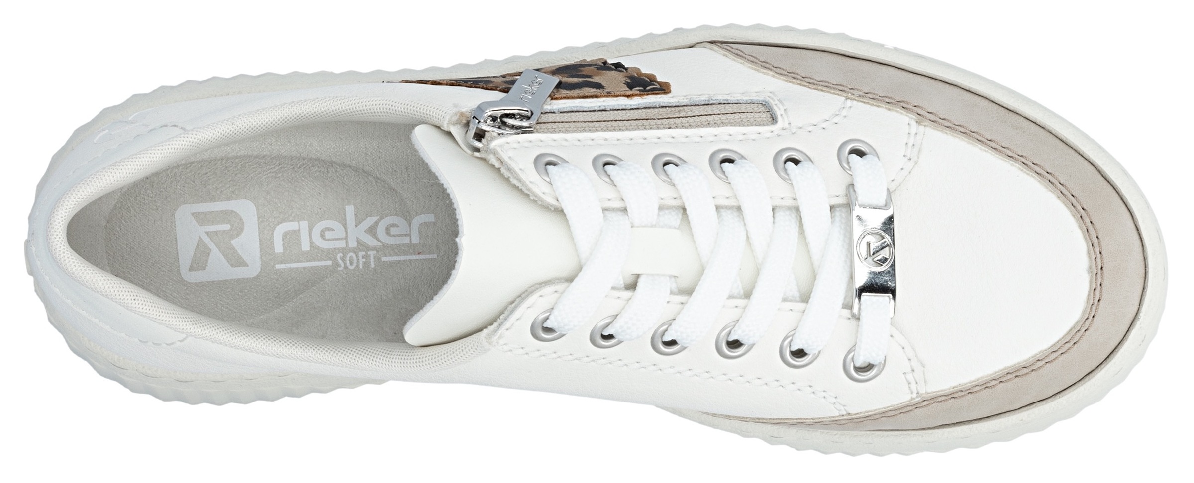 Rieker Plateausneaker  Halbschuh, Schnürschuh, Casual-Sneaker mit leo-Besatz