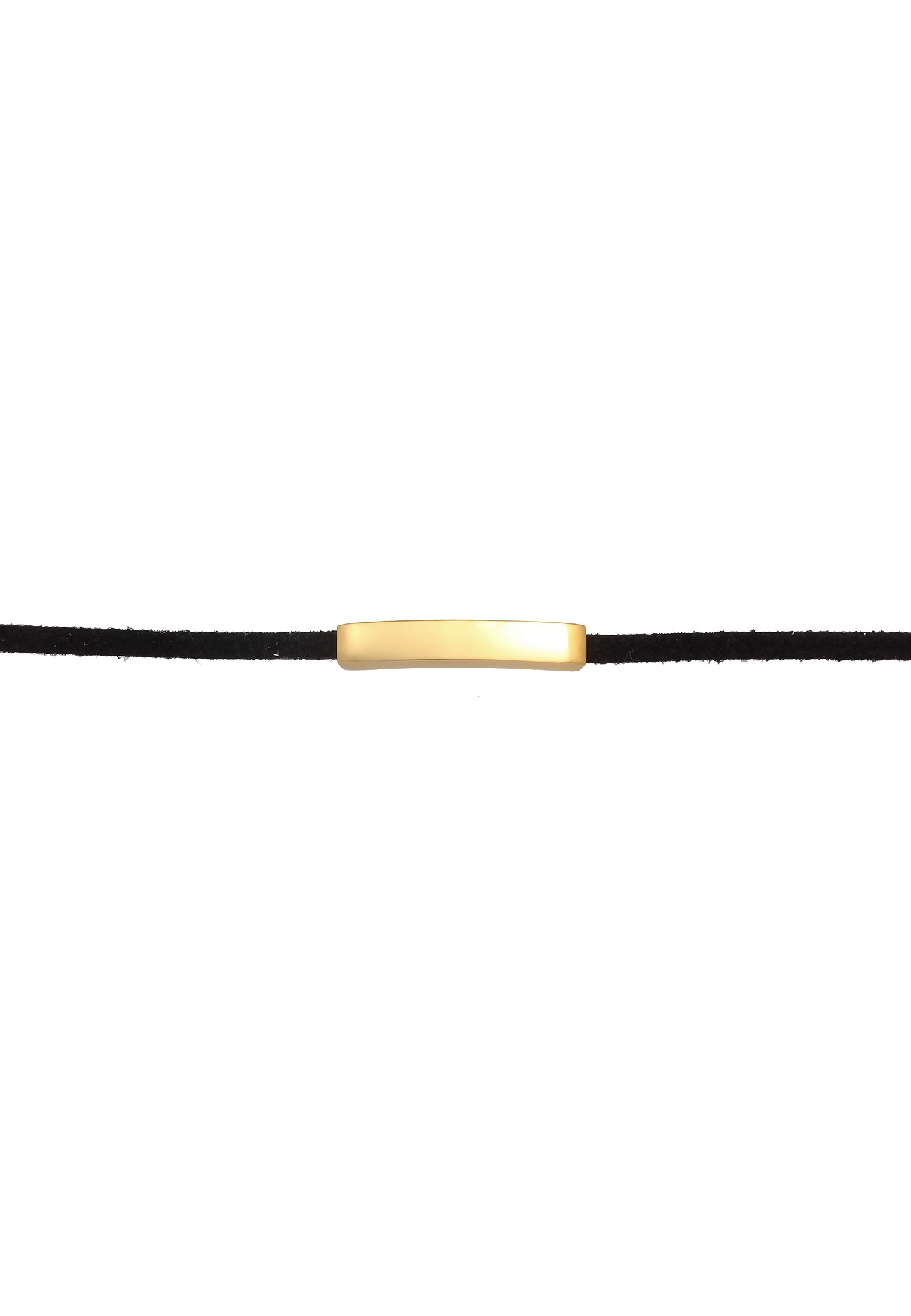 Elli Choker »Halskette Textil Choker Band Platte Schwarz 925 Silber«
