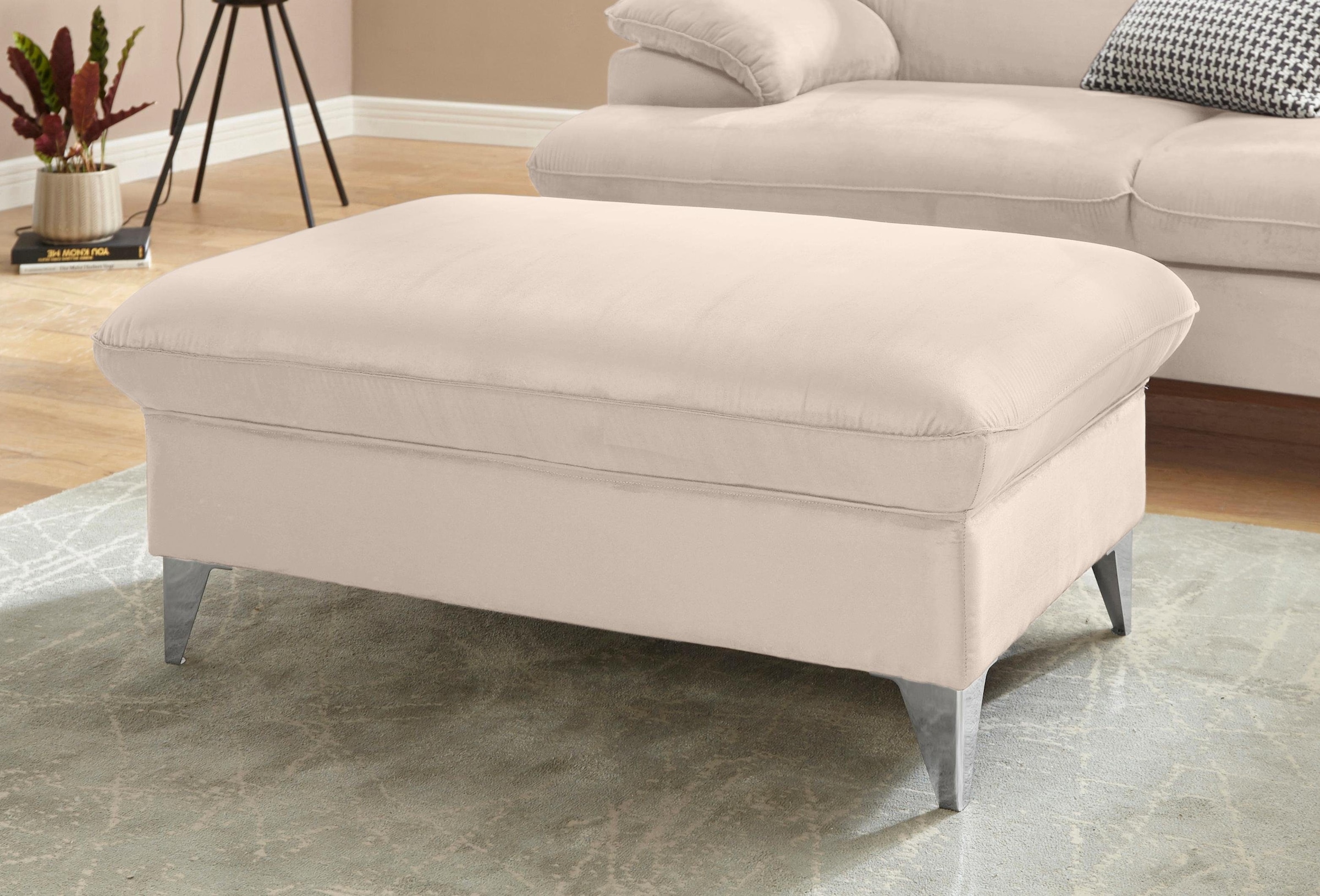COTTA Polstergarnitur »Caluso L-Form«, Set bestehend aus: Ecksofa mit Kopfteilverstellung & Hocker