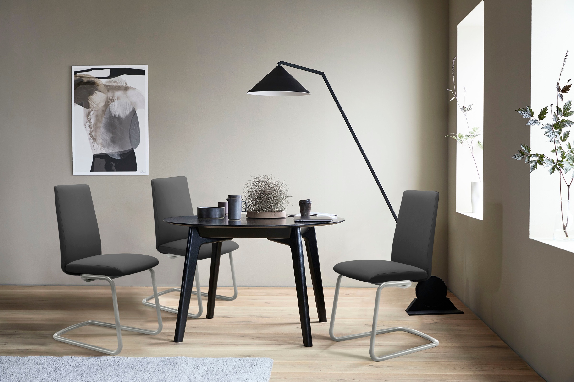 Stressless® Polsterstuhl »Laurel«, Microfaser DINAMICA, Low Back, Größe M, mit Beinen aus Stahl in Schwarz matt