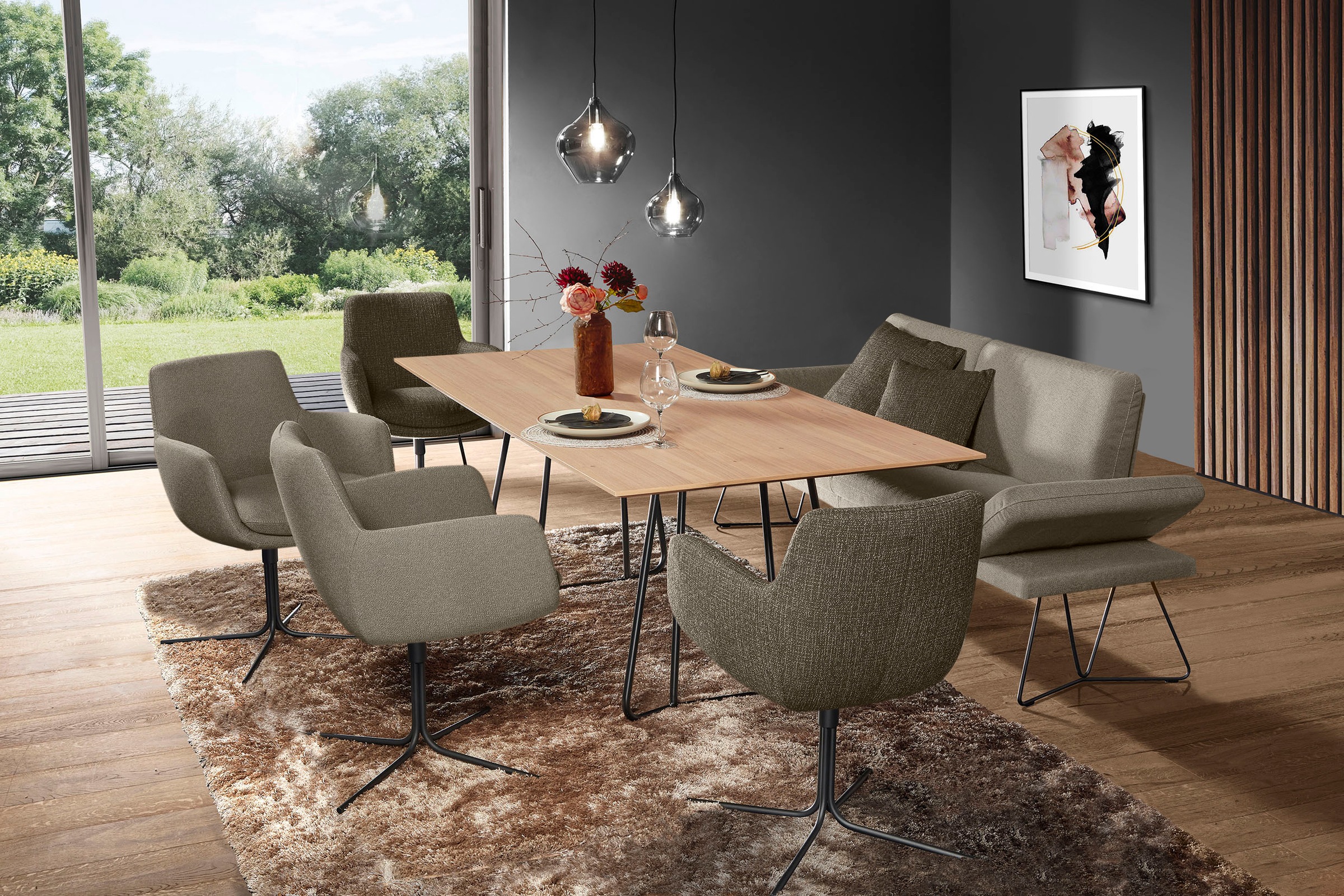 K+W Komfort & Wohnen Polsterbank »Pego« Seitenteilverstellung, wahlweise in 206 oder 226cm