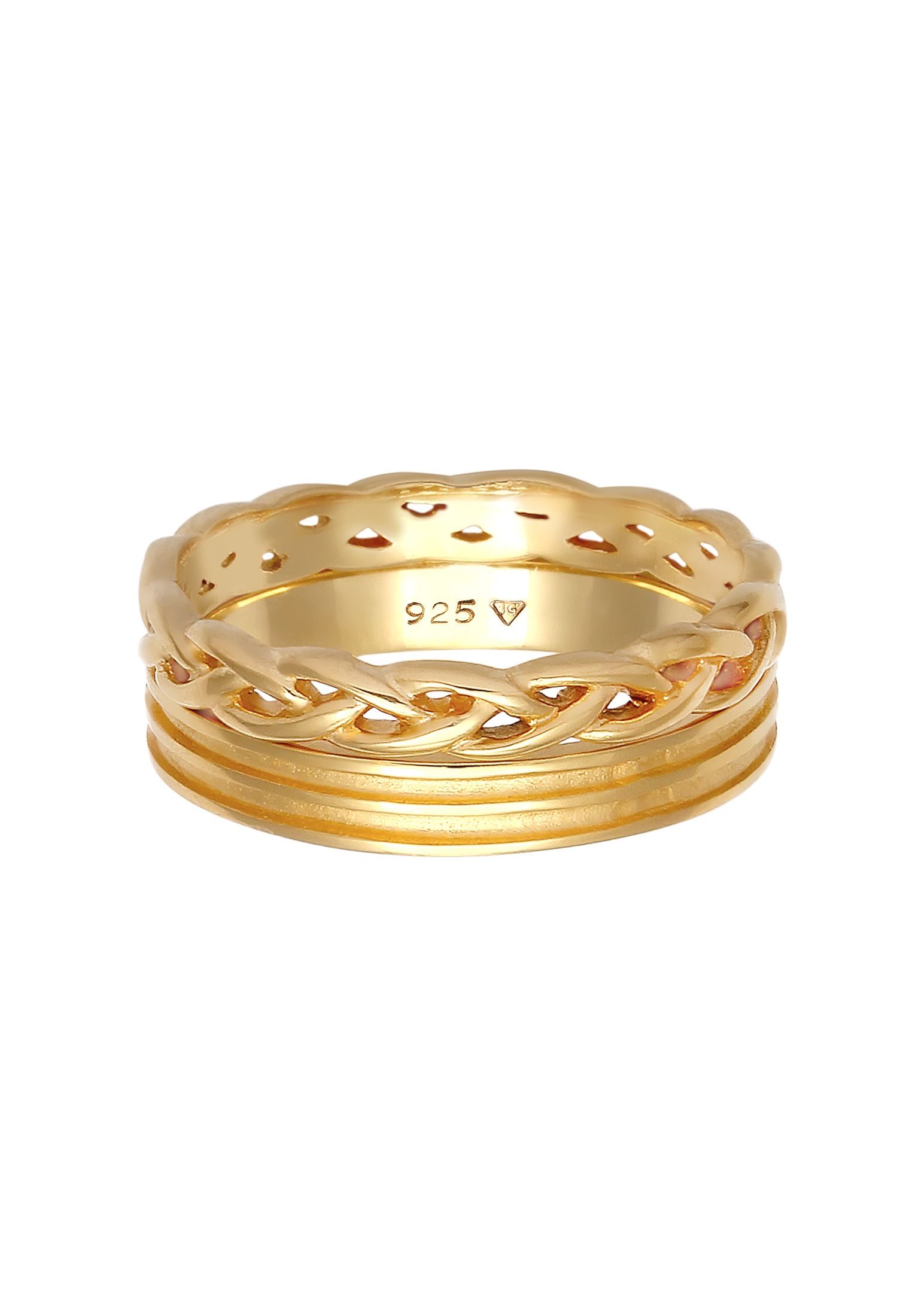 Elli Ring-Set »Ring Bandring Basic Zopf Knoten (2 tlg) 925 Silber«