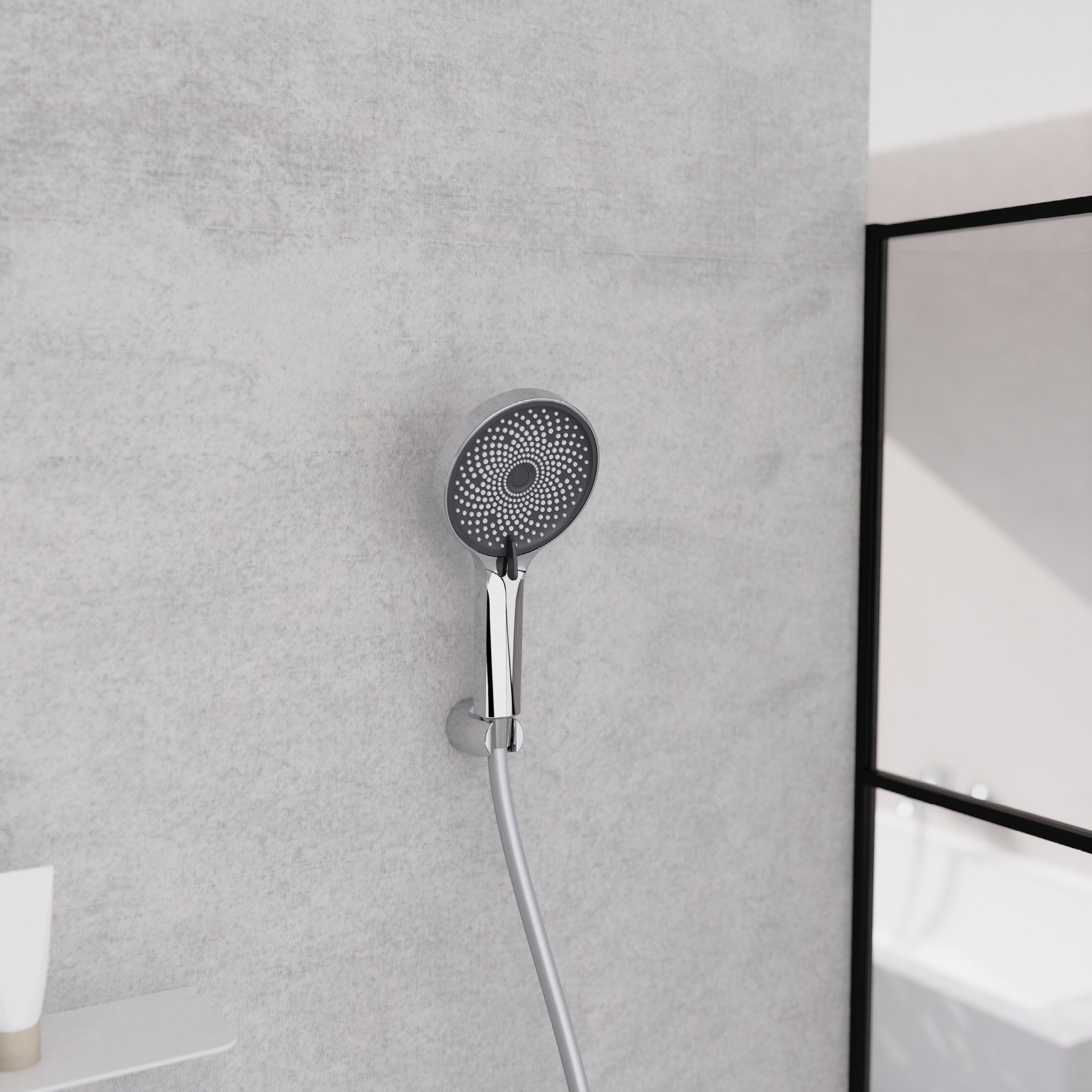 welltime Brausegarnitur »Rio« Handbrause inkl. Schlauch,  Mit 3 Strahlarten