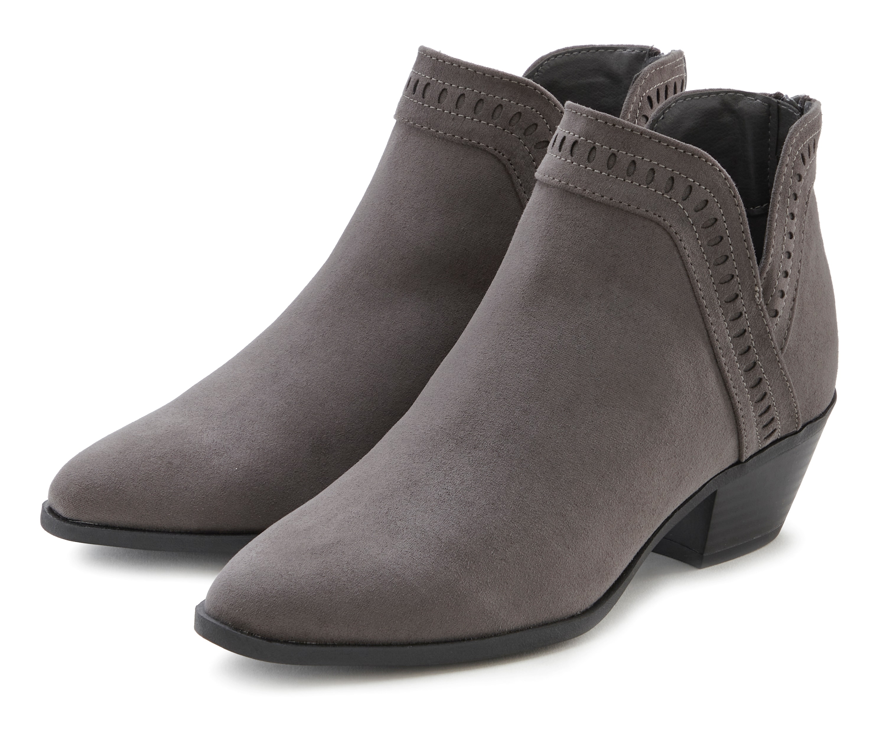 LASCANA Cowboy Stiefelette Cowboy Boots, Western Stiefelette, Ankleboots mit Ausschnitt VEGAN