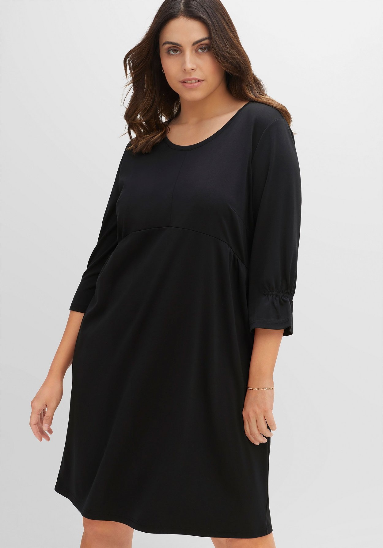Sheego Shirtkleid »Shirtkleid mit gerafften 3/4-Ärmeln«