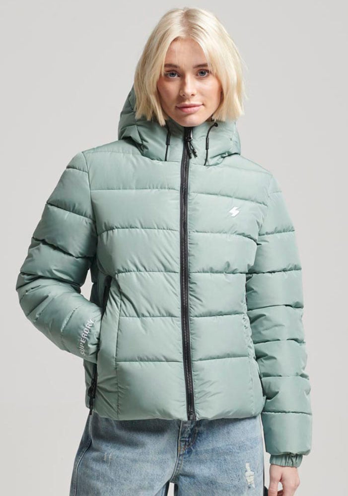 Superdry Steppjacke »HOODED SPIRIT SPORTS PUFFER«, mit Kapuze, aus wasserabweisendem Material