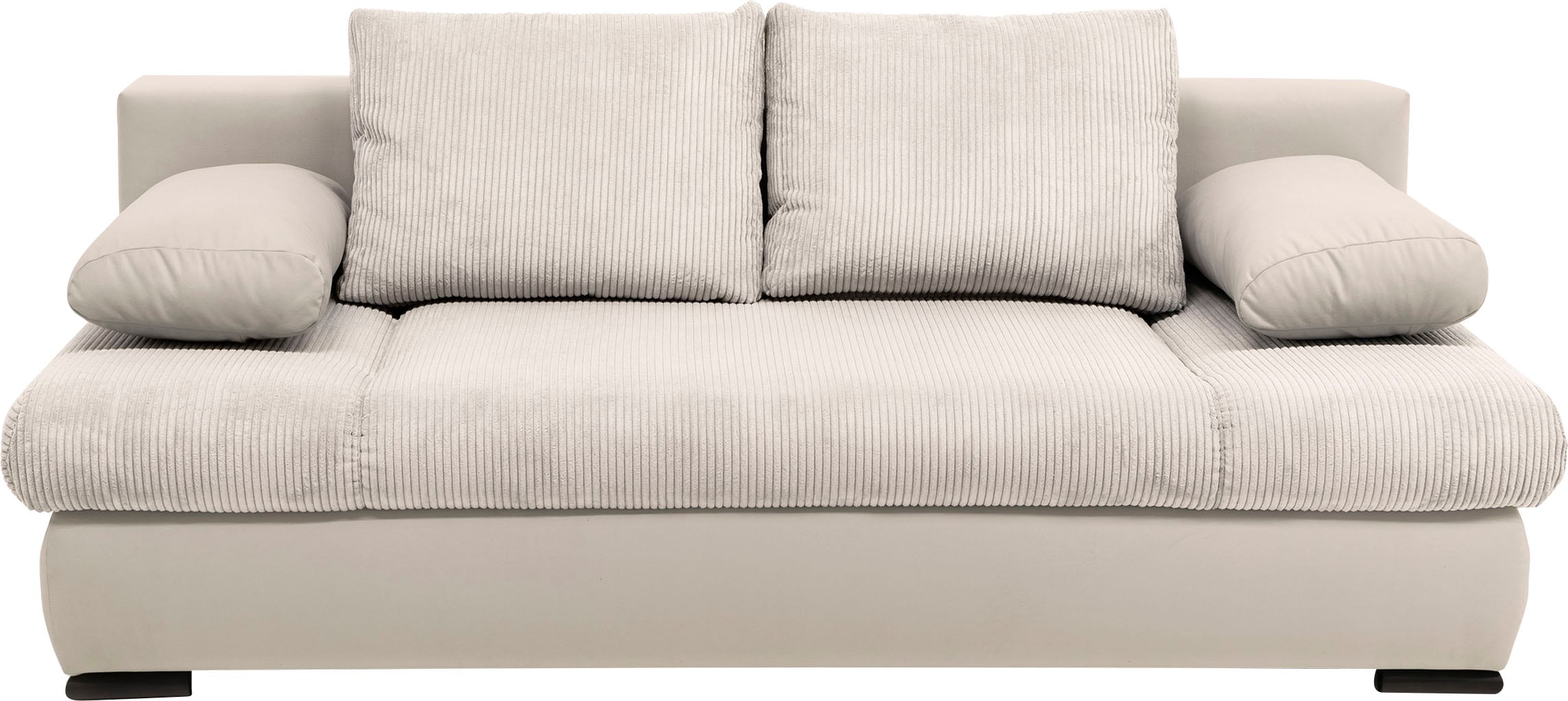 COLLECTION AB Schlafsofa »Chicago mit Bettfunktion, Schlafcouch«, inklusive Bettkasten, Cord-Samt Bezug, beige