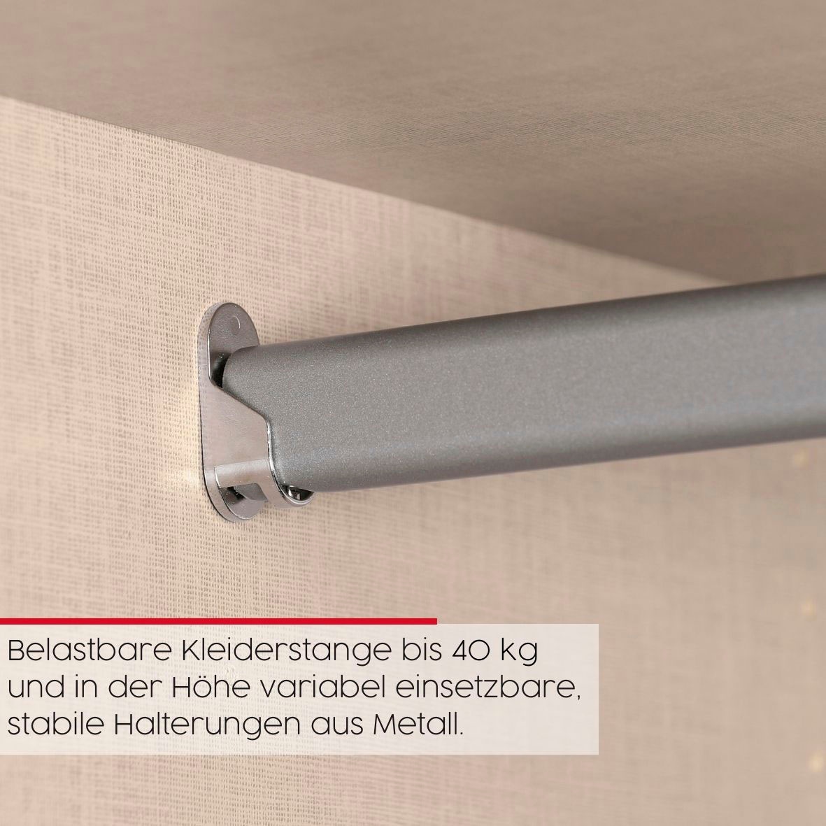 rauch Schwebetürenschrank »Kleiderschrank Schrank Garderobe Wäscheschrank TEGIO« mit hochwertigen Holzdekoraufleistung und Glasfront MADE IN GERMANY