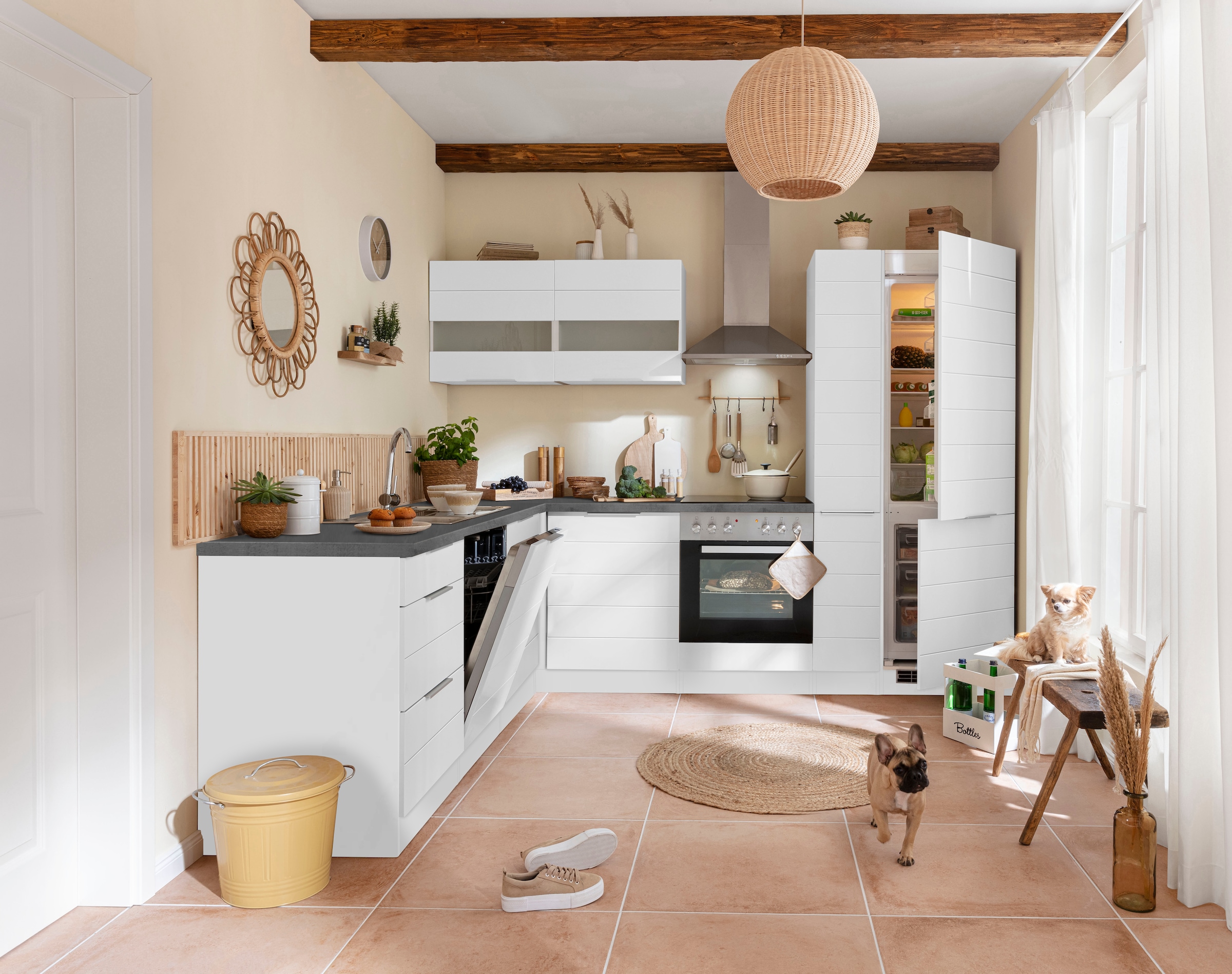 KOCHSTATION Winkelküche »KS-Luhe« Stellbreite 240x270 cm, wahlweise mit oder ohne E-Geräten, MDF-Fronten