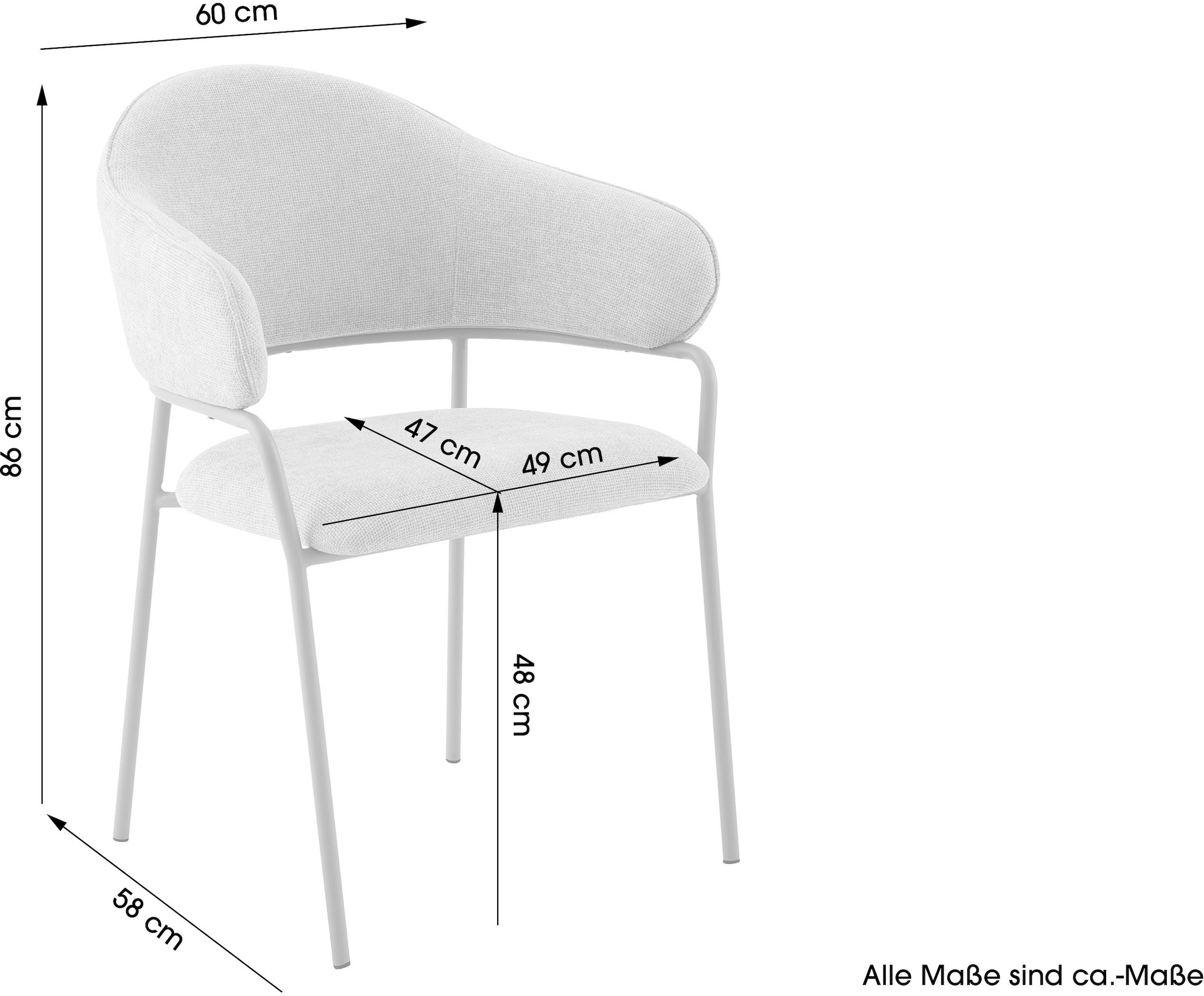 byLIVING Esszimmerstuhl »Curve« (Set) 2 Stk.moderner Stoff Stuhl mit gemütlichem Sitzkomfort, verschiedene Farben.