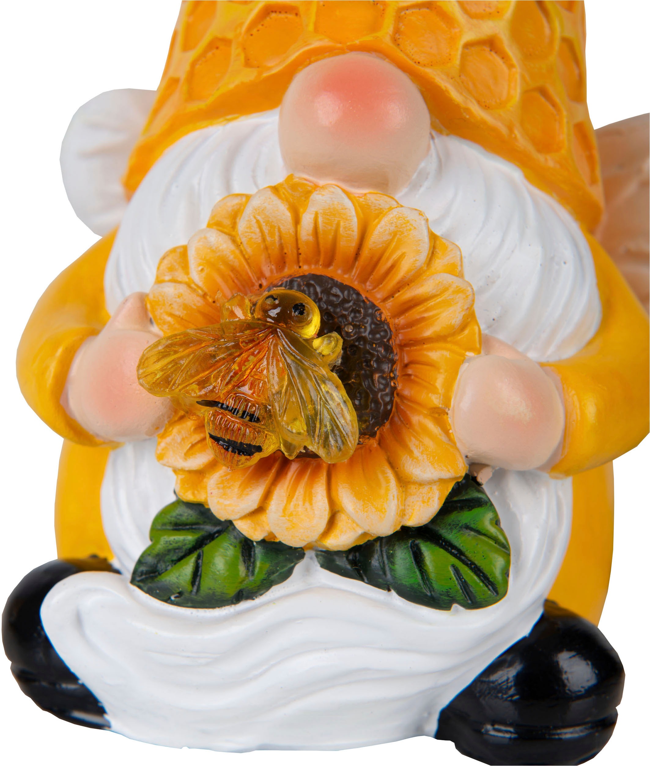 näve LED Solarleuchte »Abby« LED-Modul 2 Stk. Warmweiß 2er Set Wichtel, gelb/bunt, mit Bienchen und Blümchen, warmweiß